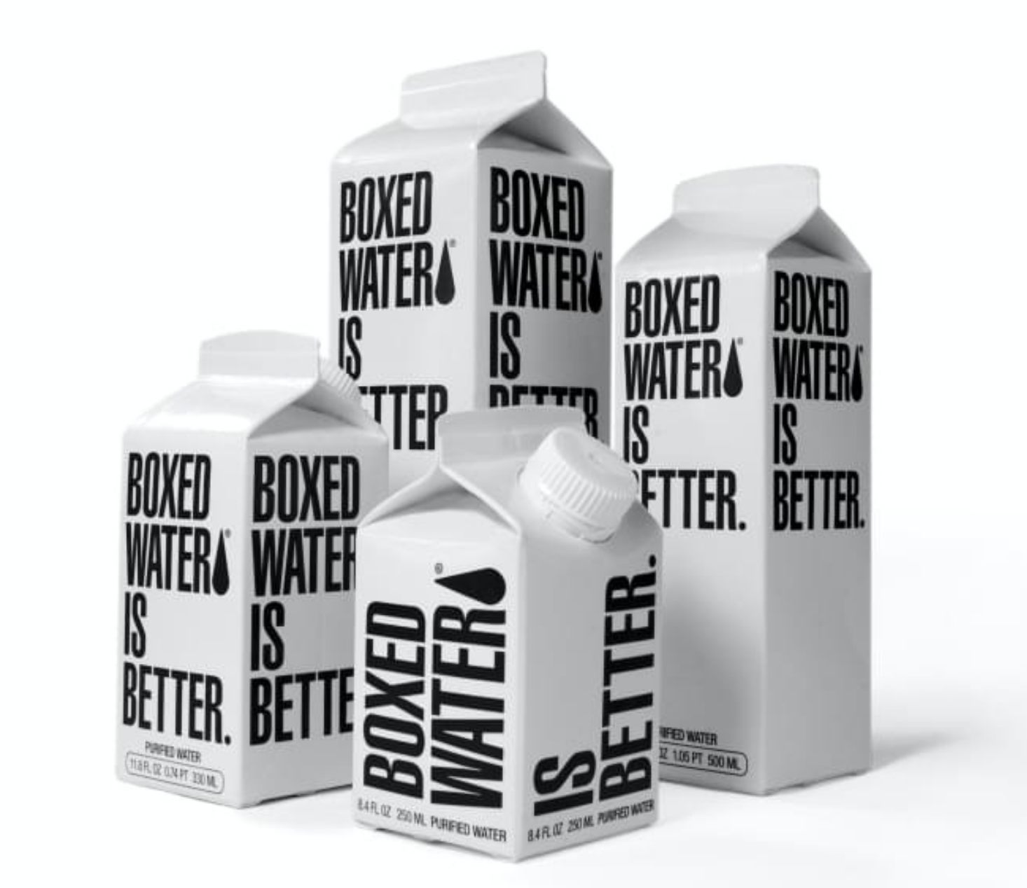 Boxed Water cartons 