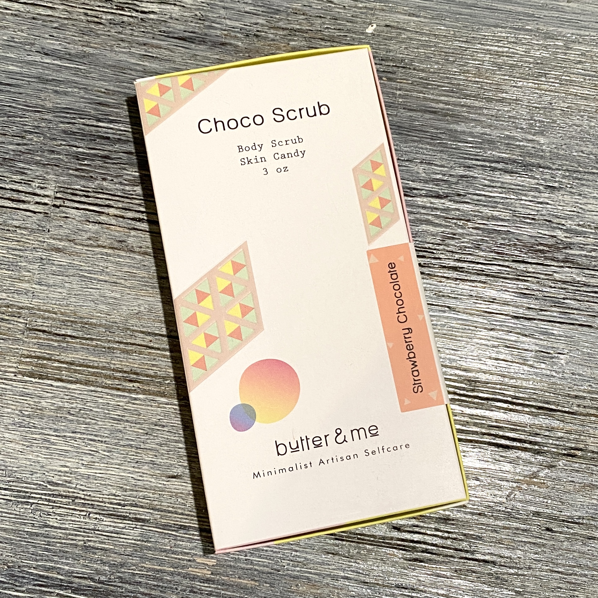 Front of Butter & Me Choco Scrub Bar for Bombay and Cedar Lifestyle Box September 2021