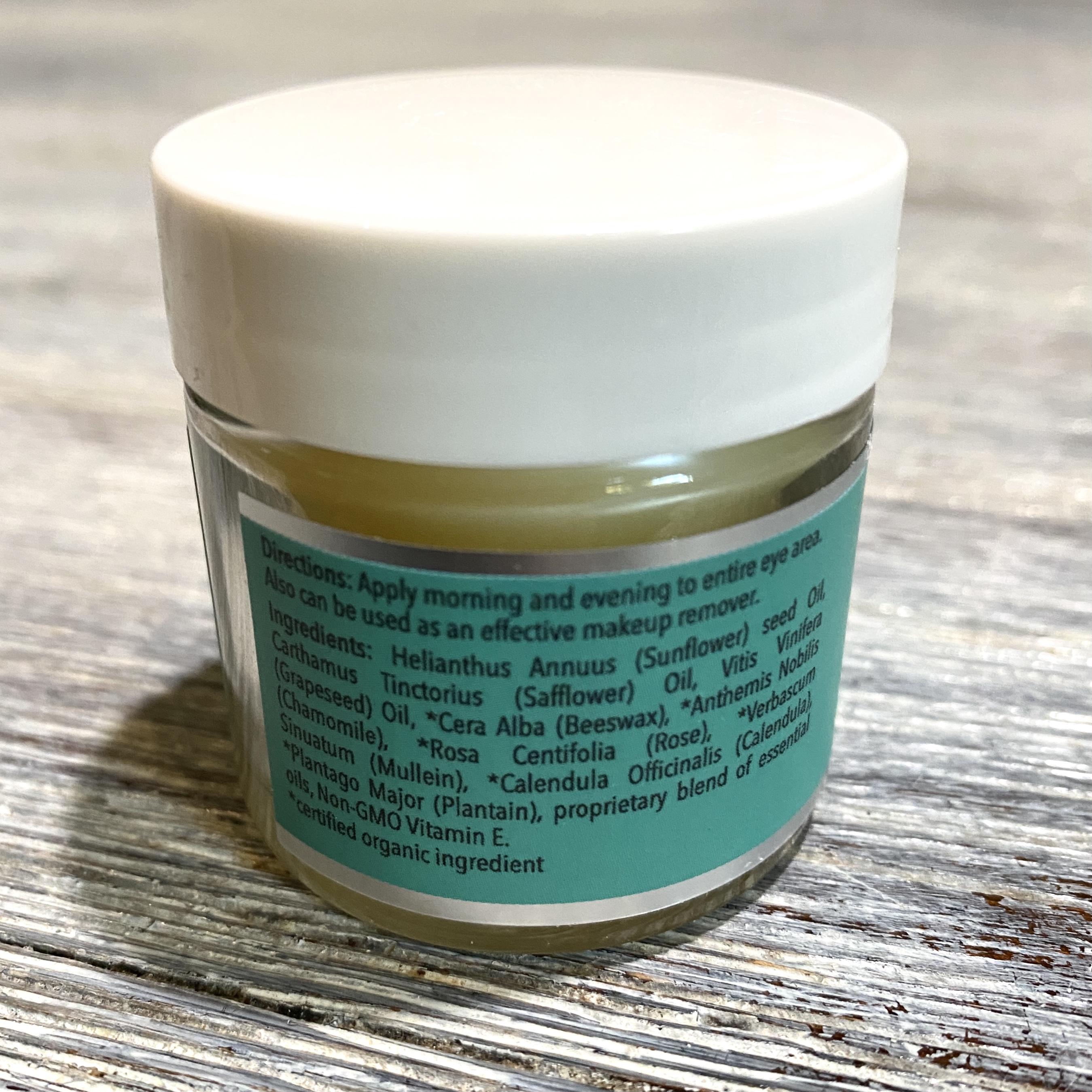 Back of Laguna Herbals Herbal Eye Balm for the Bombay and Cedar The Beauty Box October 2021