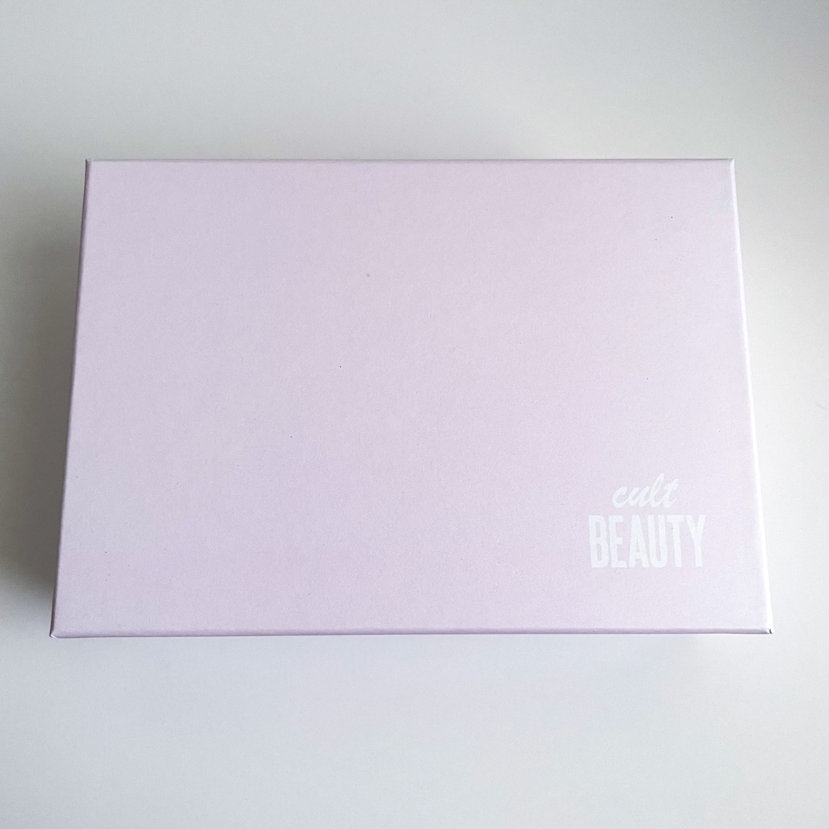 pale pink box on white background