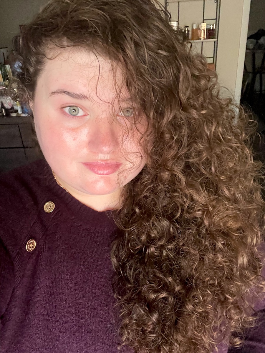 selfie showing curly hair