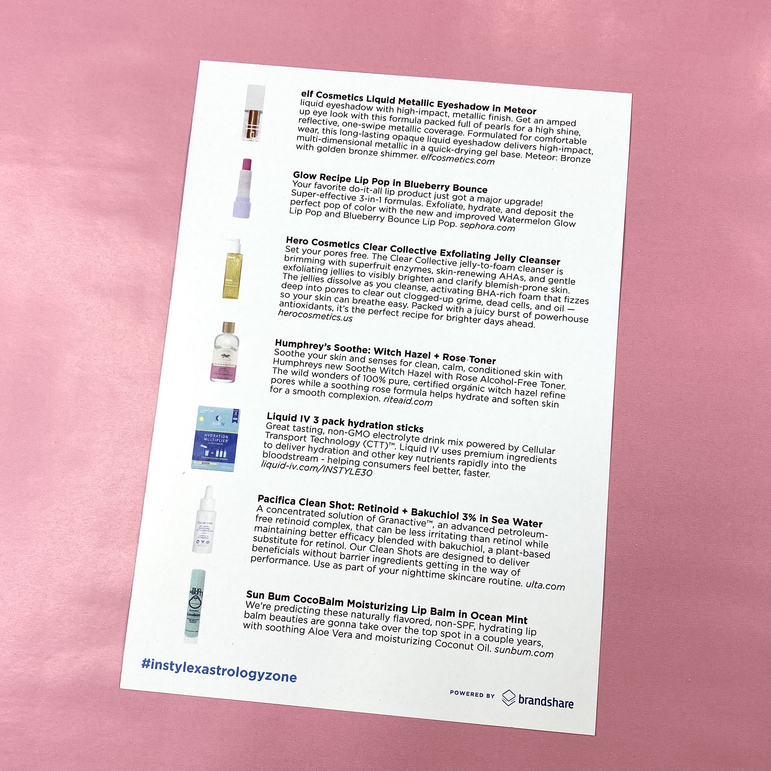 Back of Card for InStyle x Astrology Zone - The Cosmic Collection - Water