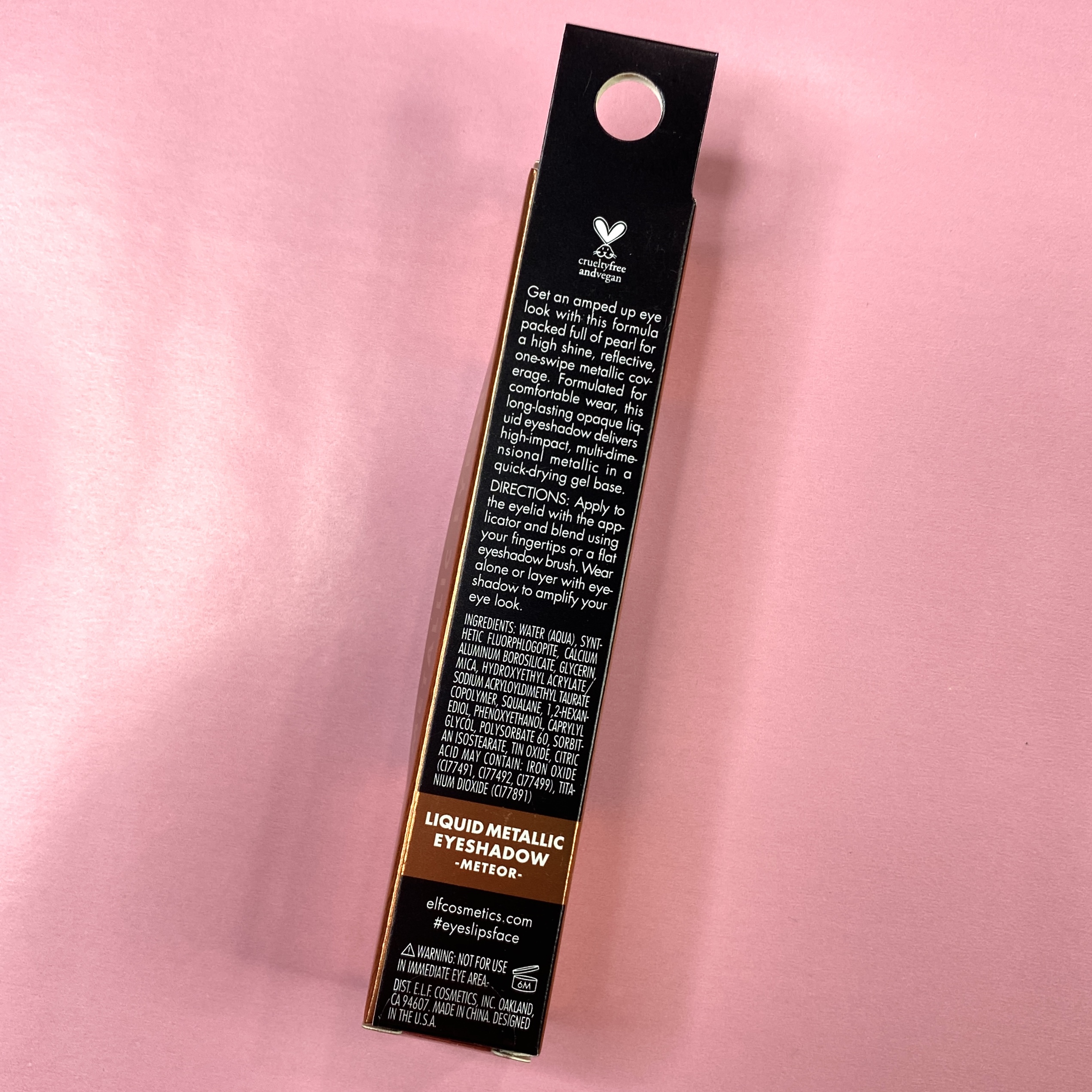 Back of ELF Cosmetics Liquid Metallic Eyeshadow in Meteor for InStyle x Astrology Zone - The Cosmic Collection - Water