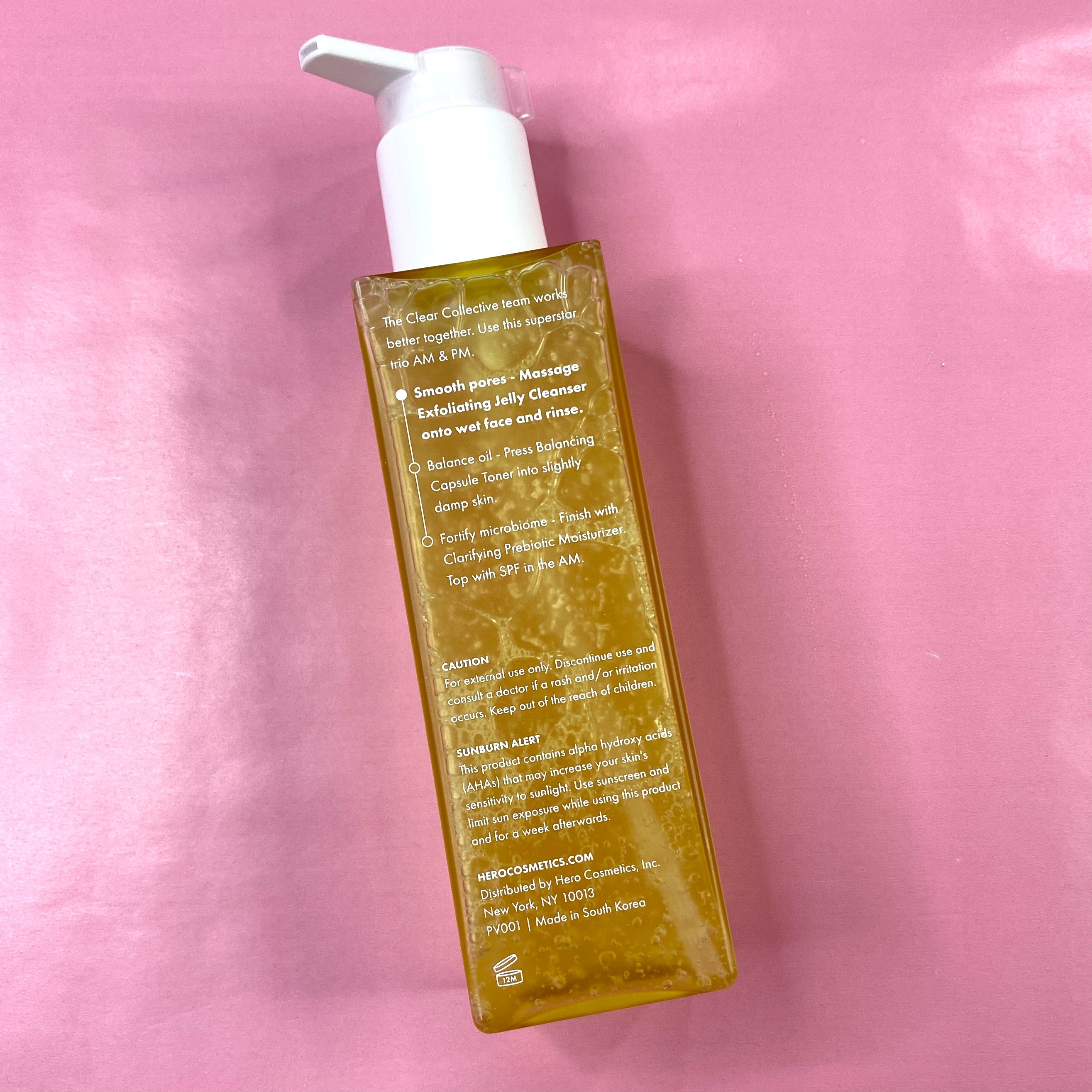 Back of Hero Cosmetics Clear Collective Exfoliating Jelly Cleanser for InStyle x Astrology Zone - The Cosmic Collection - Water