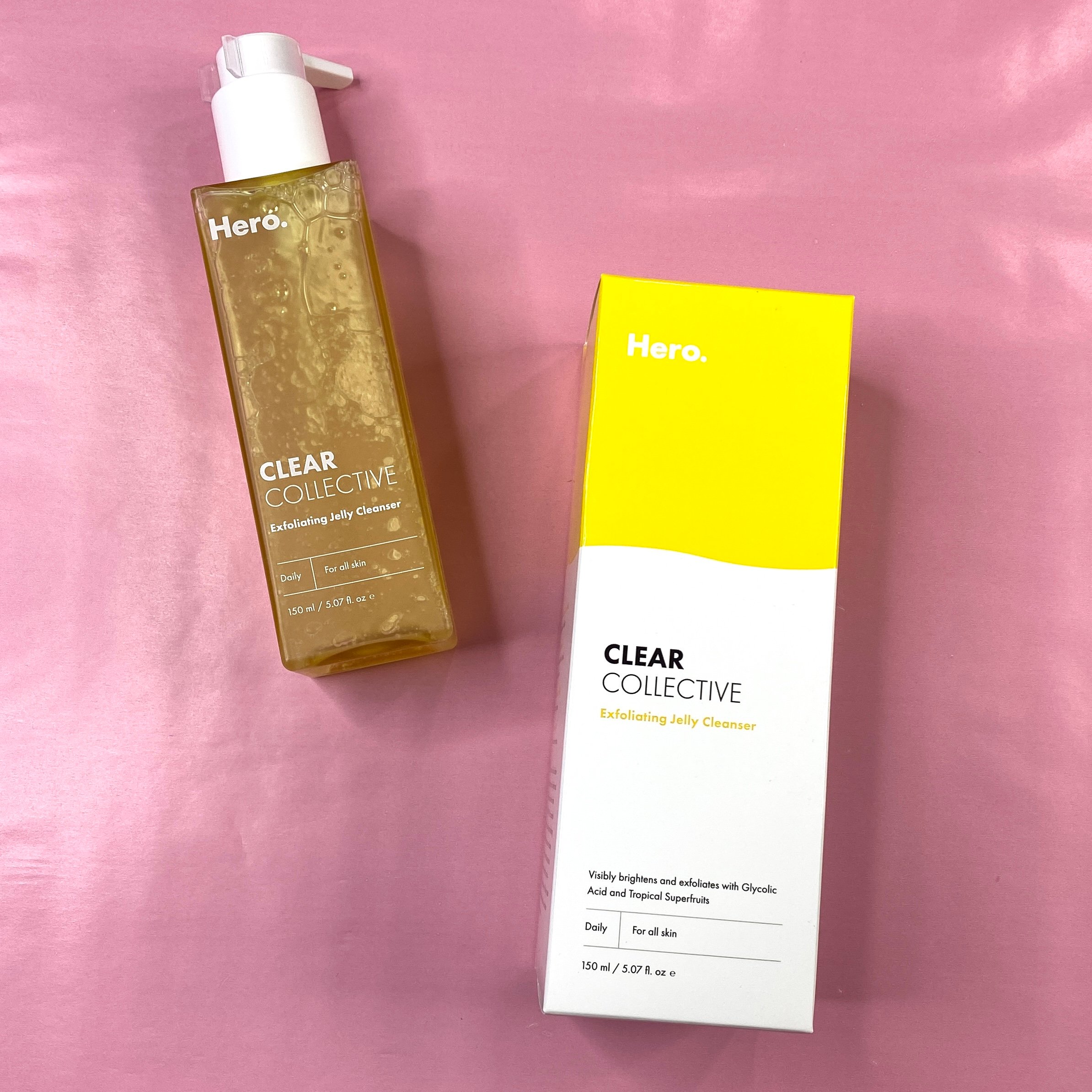 Front of Hero Cosmetics Clear Collective Exfoliating Jelly Cleanser for InStyle x Astrology Zone - The Cosmic Collection - Water