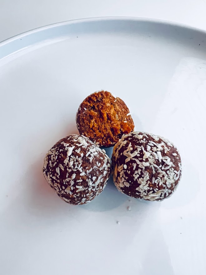 three salted caramel snackballs