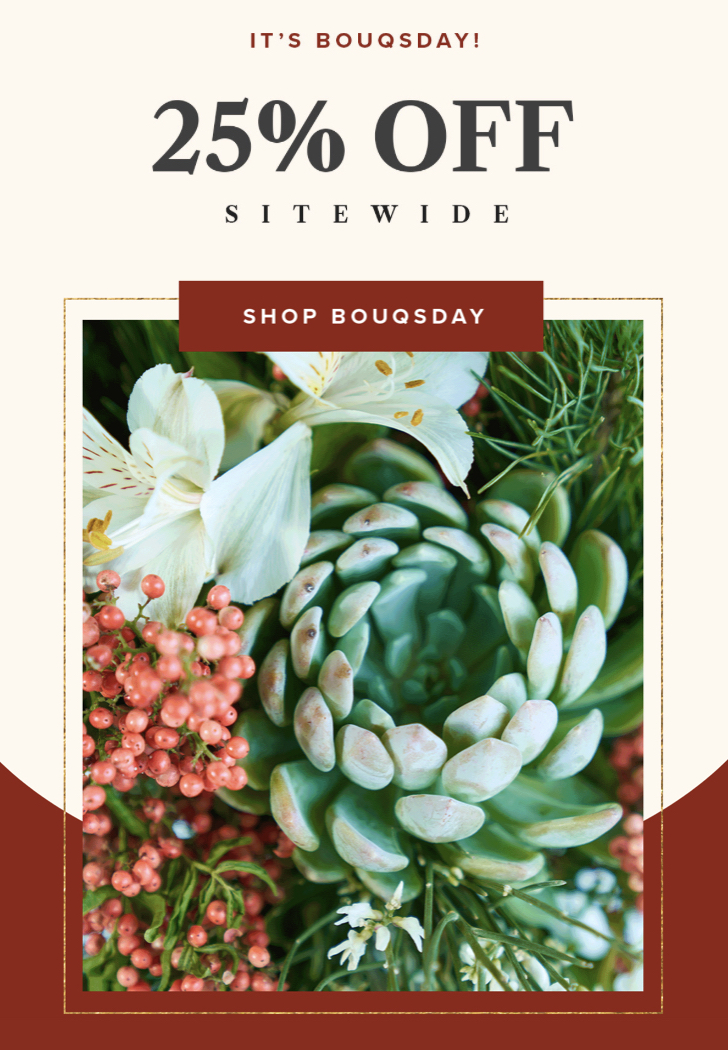 The Bouqs Co. Coupon: Get 25% Off Sitewide