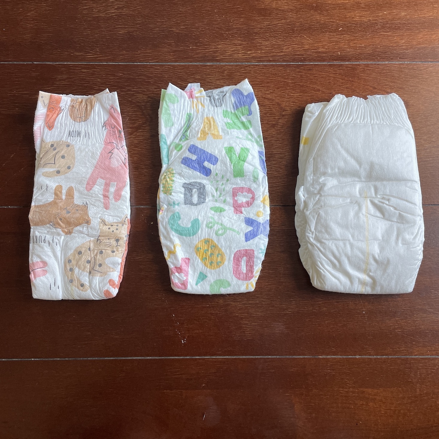 3 diapers