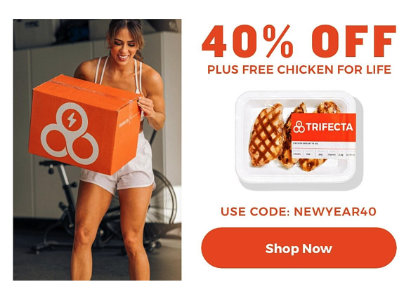 LAST CHANCE – Trifecta Nutrition: 40% Off Your First Purchase + Free Chicken For Life!