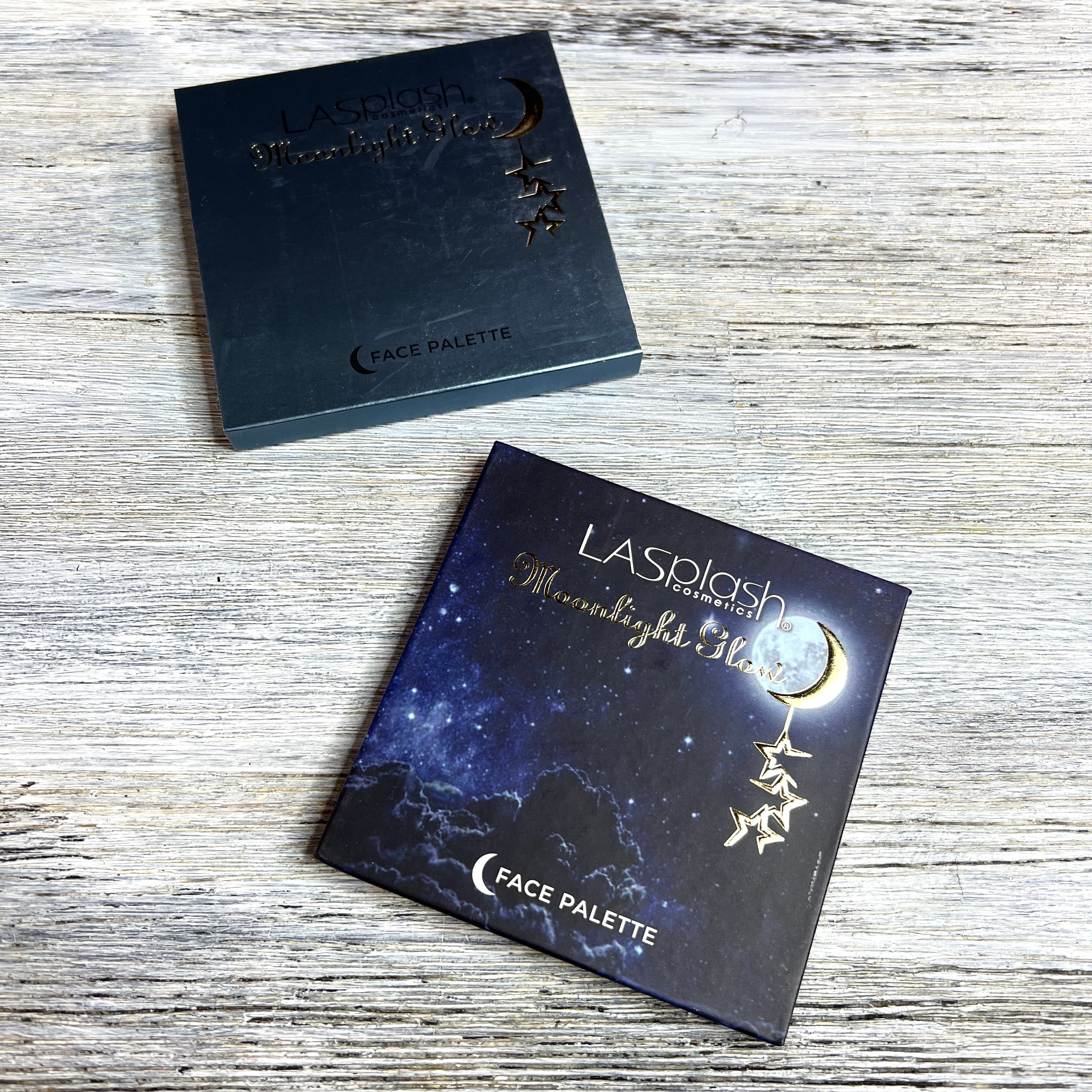 Front of Lasplash Cosmetics Moonlight Glow Face Palette for GlossyBox December 2021
