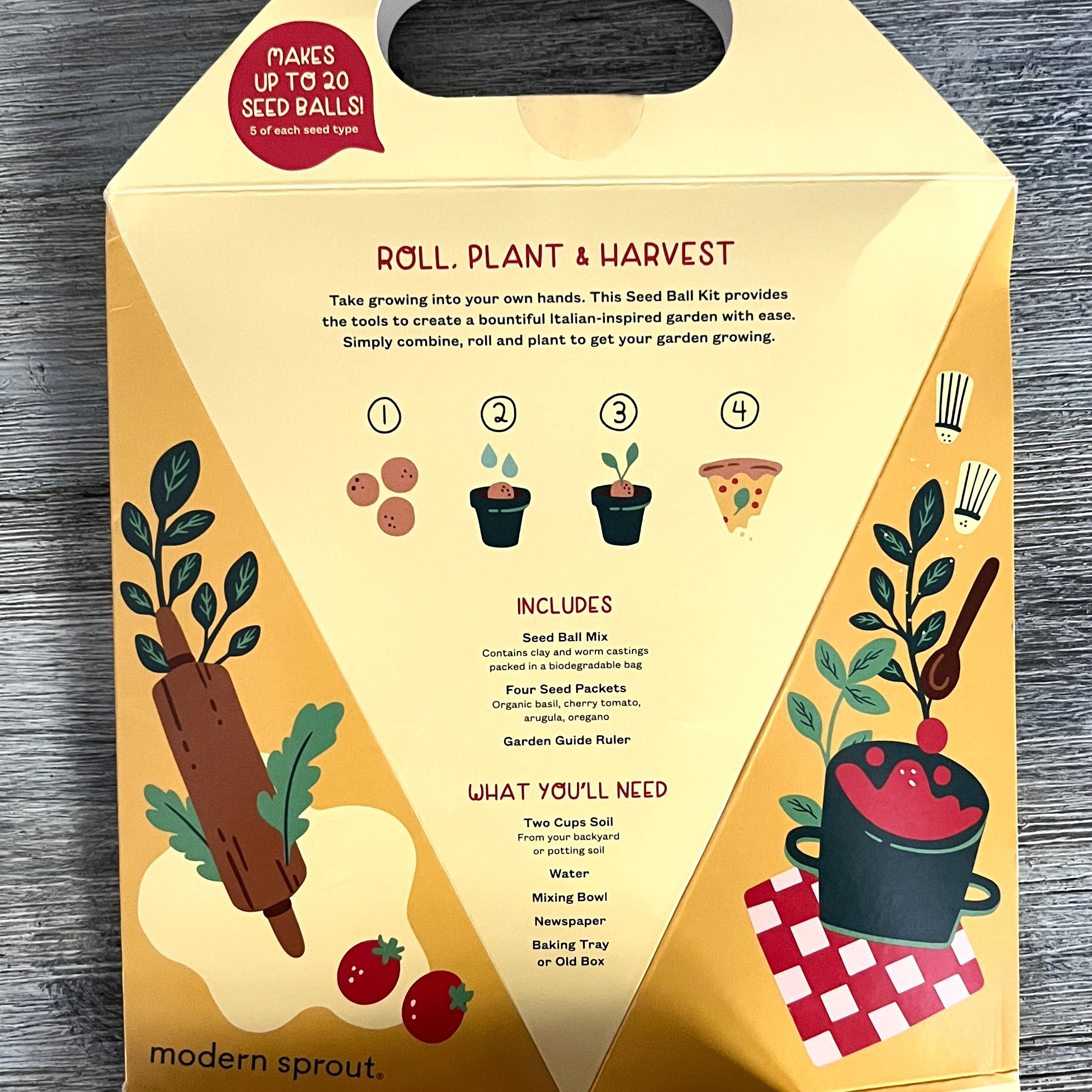Back of Modern Sprout Seed Ball Garden Kit for Bombay and Cedar Lifestyle Box November 2021