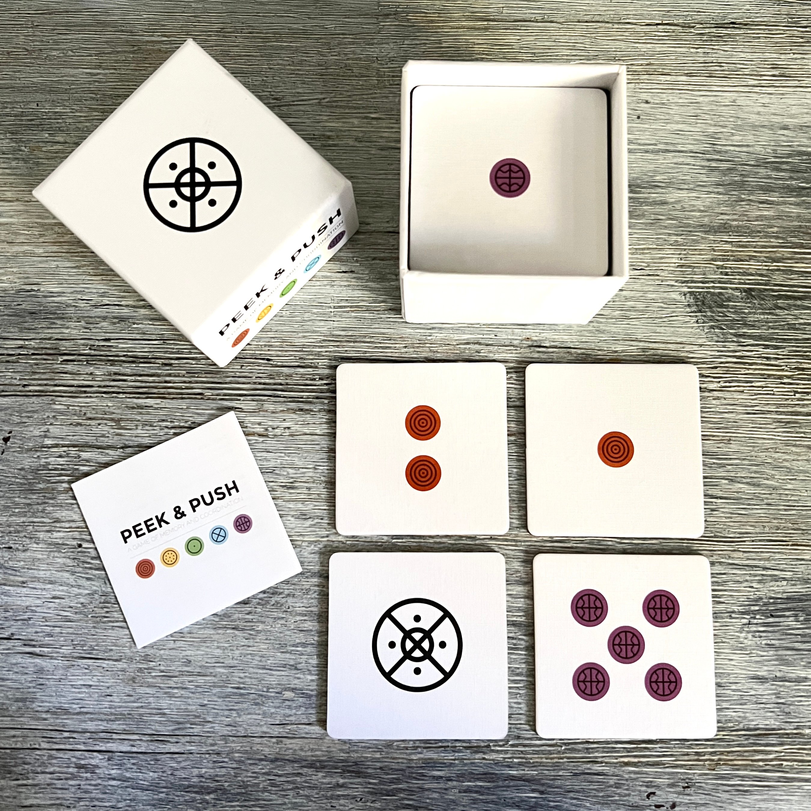Cards of Stellar Factory Peek and Push Game of Memory and Coordination for Bombay and Cedar Lifestyle Box November 2021
