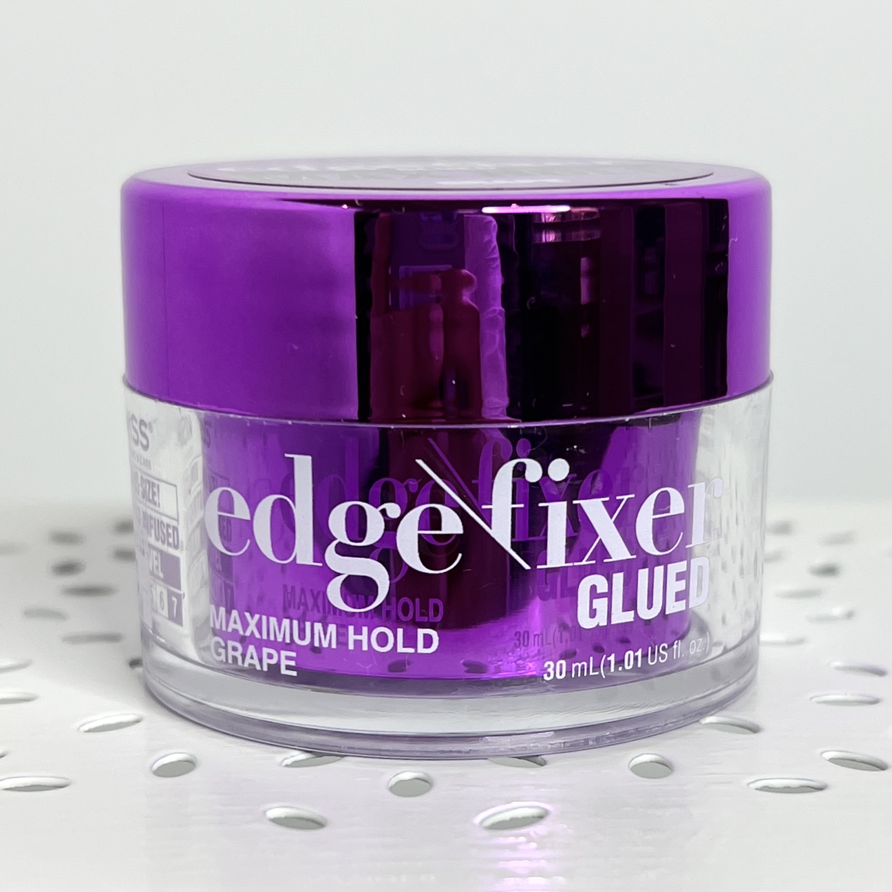 Front of KISS Edge Fixer in Grape for Cocotique December 2021