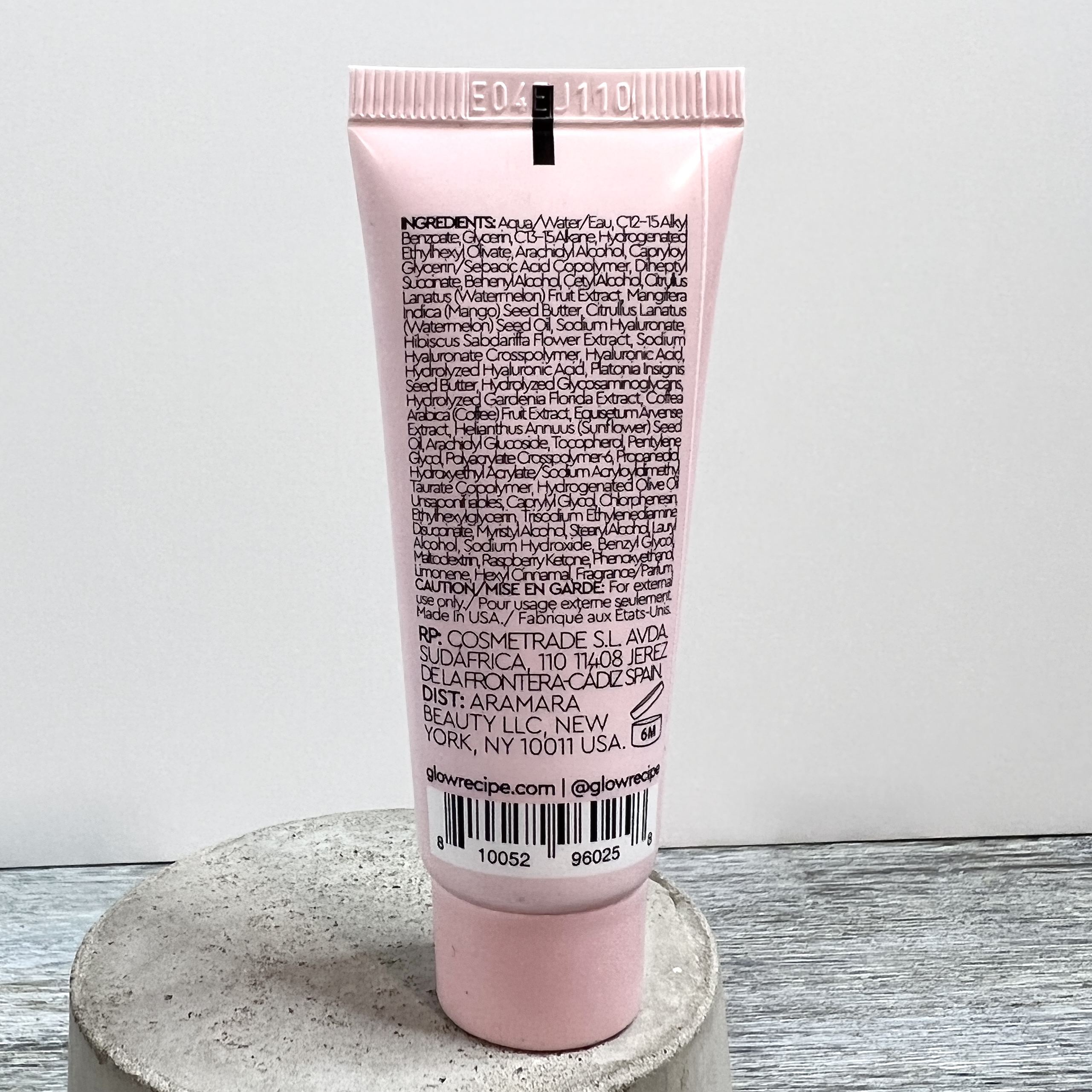 Back of Glow Recipe Watermelon Dream Body Cream for Birchbox January 2022