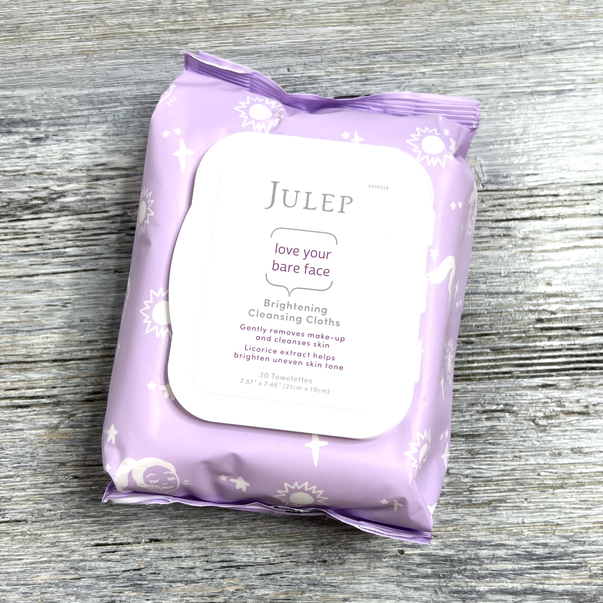 Front of Julep Beauty Cleansing Wipes for Glossybox January 2022