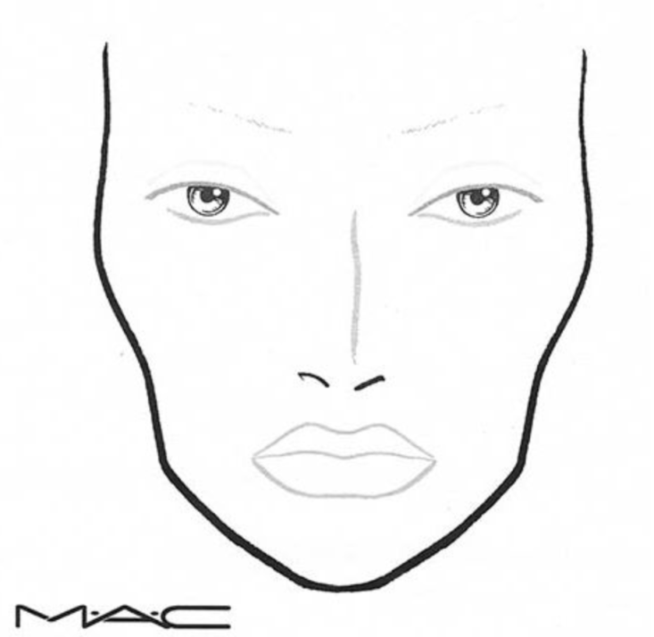 mac makeup face template