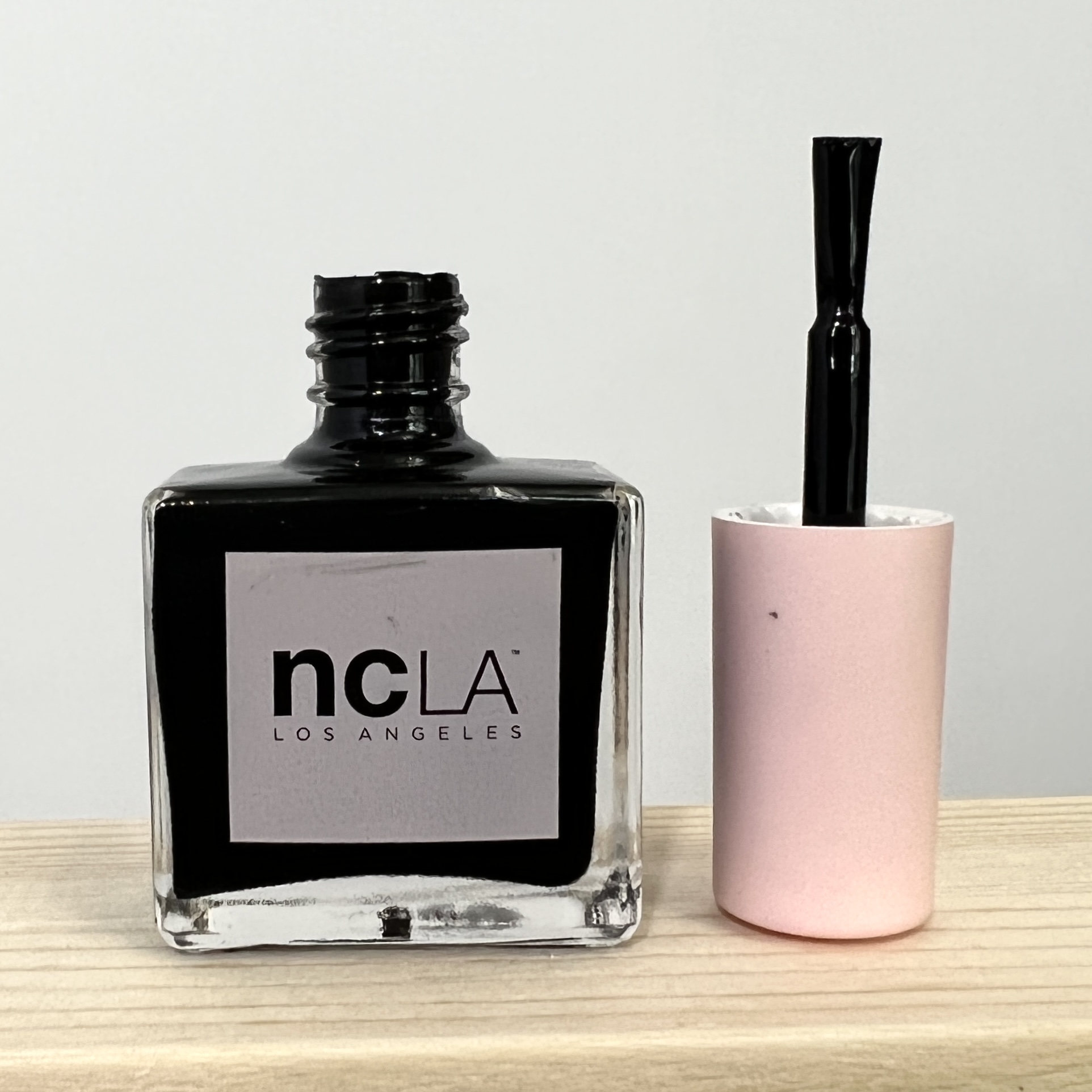 Open Shot of NCLA Beauty Back to Black Nail Polish for GlossyBox February 2022