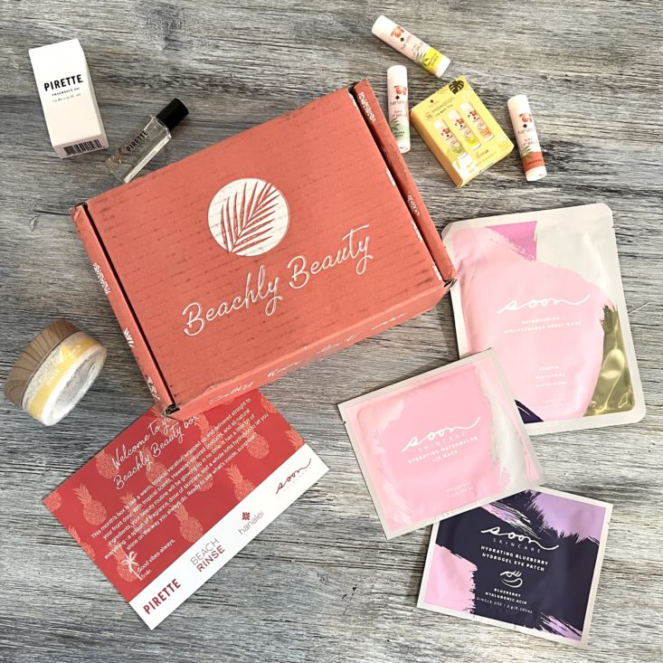 Full Contents for Beachly Beauty Box Winter 2021