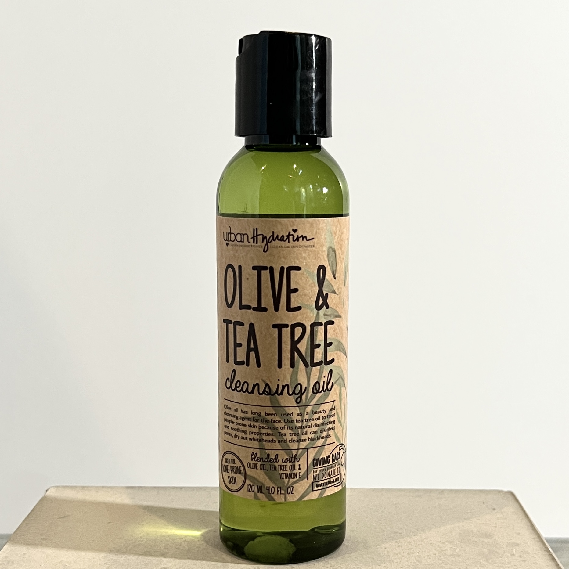 Front of Urban Hydration Olive and Tea Tree Cleansing Oil for Cocotique February 2022