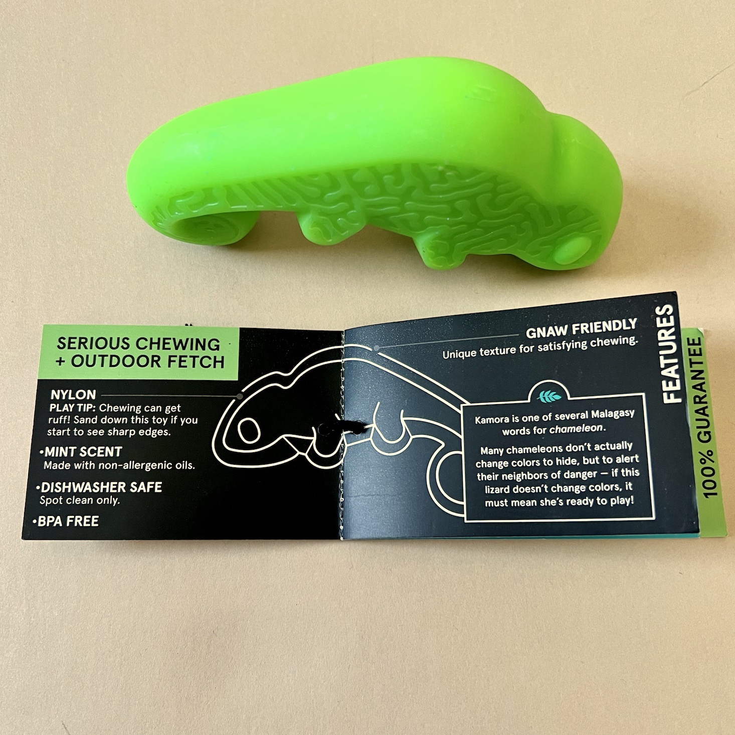 green lizard nylon toy