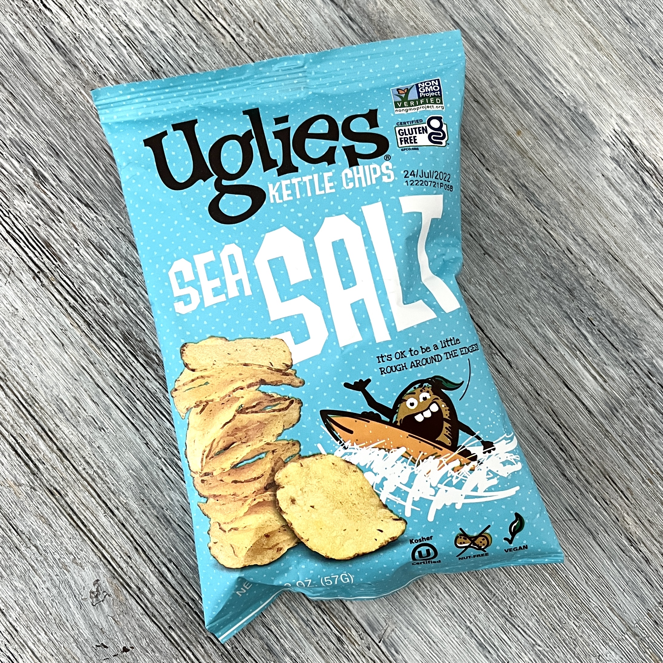 Front of Uglies Kettle Chips for Bombay and Cedar Lifestyle Box January 2022