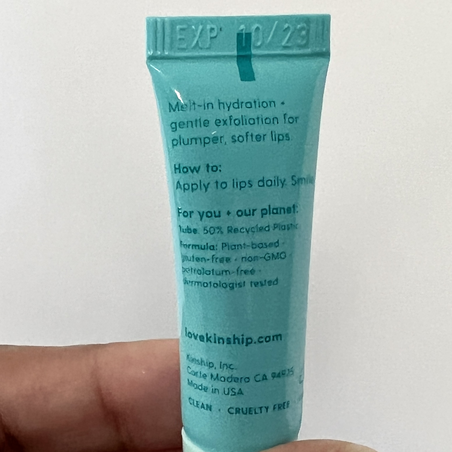 Back of Kinship Jelly Lip Mask for Ipsy Glam Bag March 2022