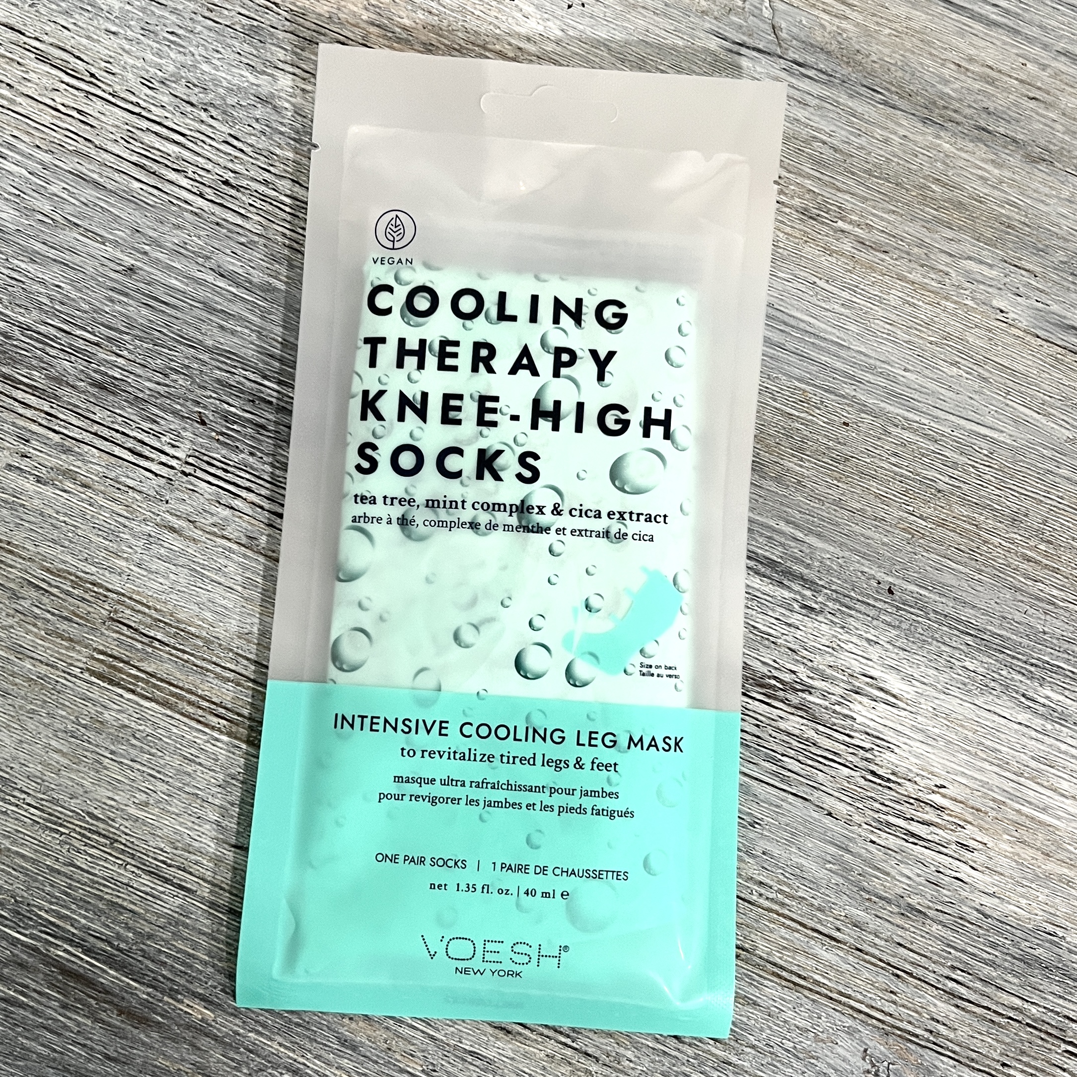 Front of Voesh Cooling Therapy Socks for Bombay and Cedar The Beauty Box February 2022