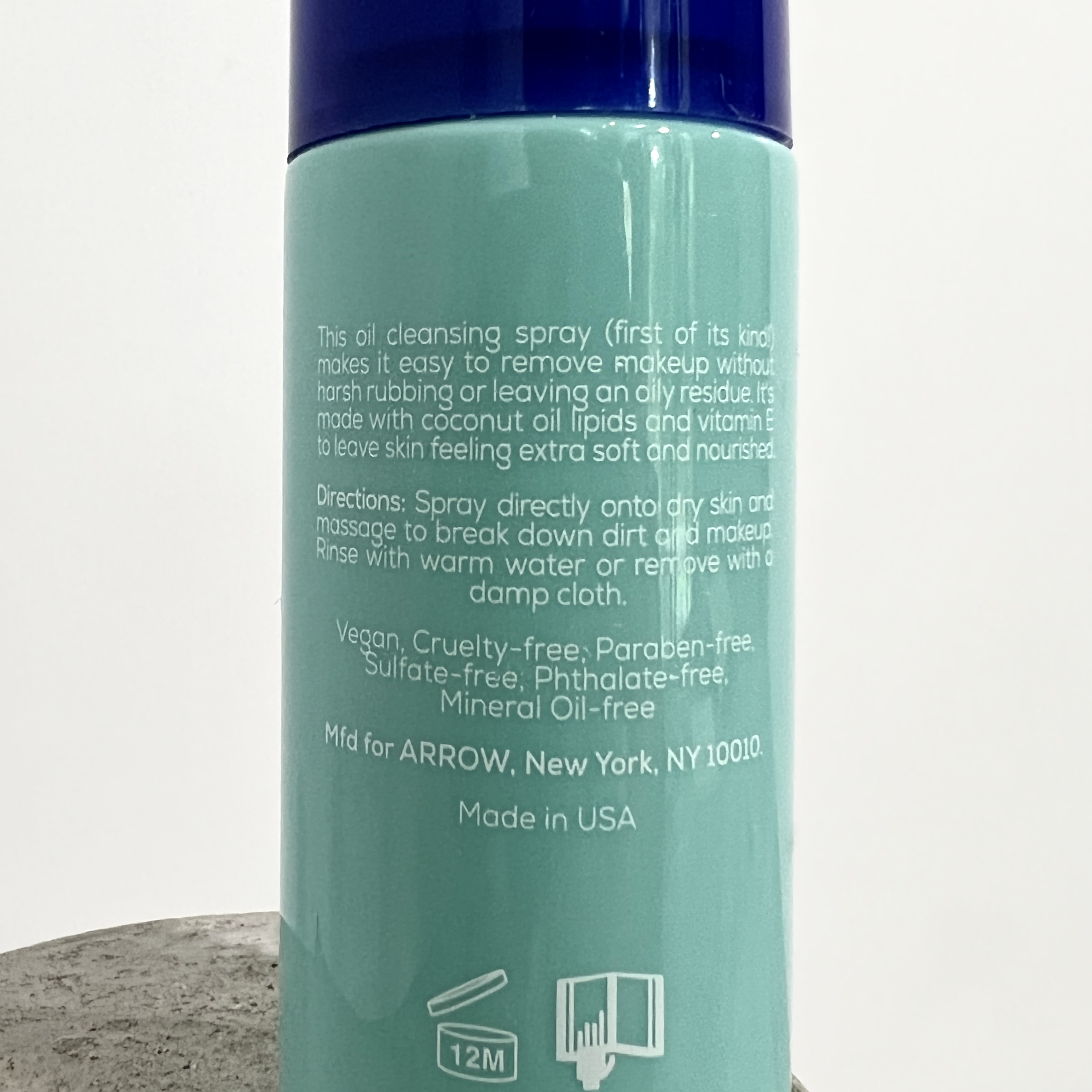 Back of Arrow Oil Cleansing Spray for Birchbox March 2022