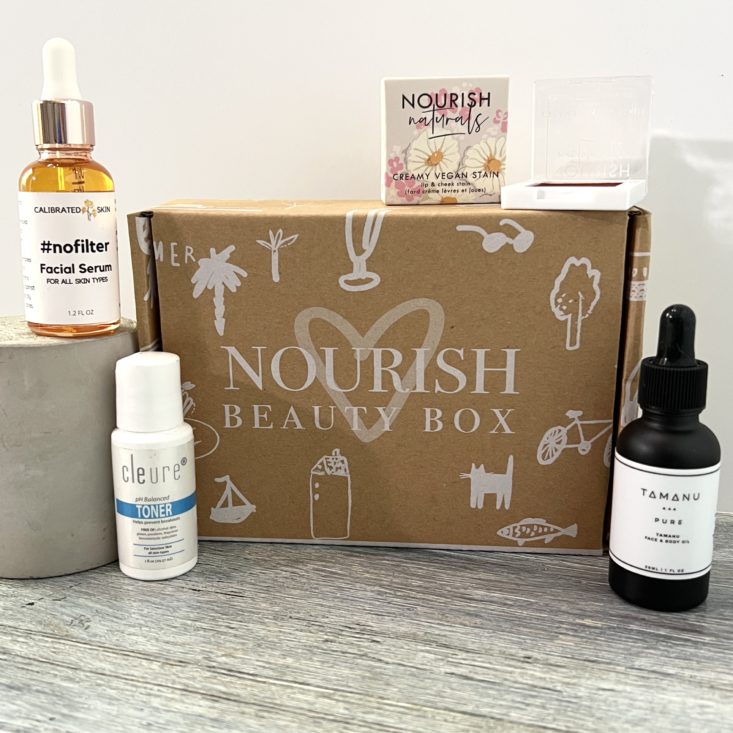 Full Contents for Nourish Beauty Box May 2022