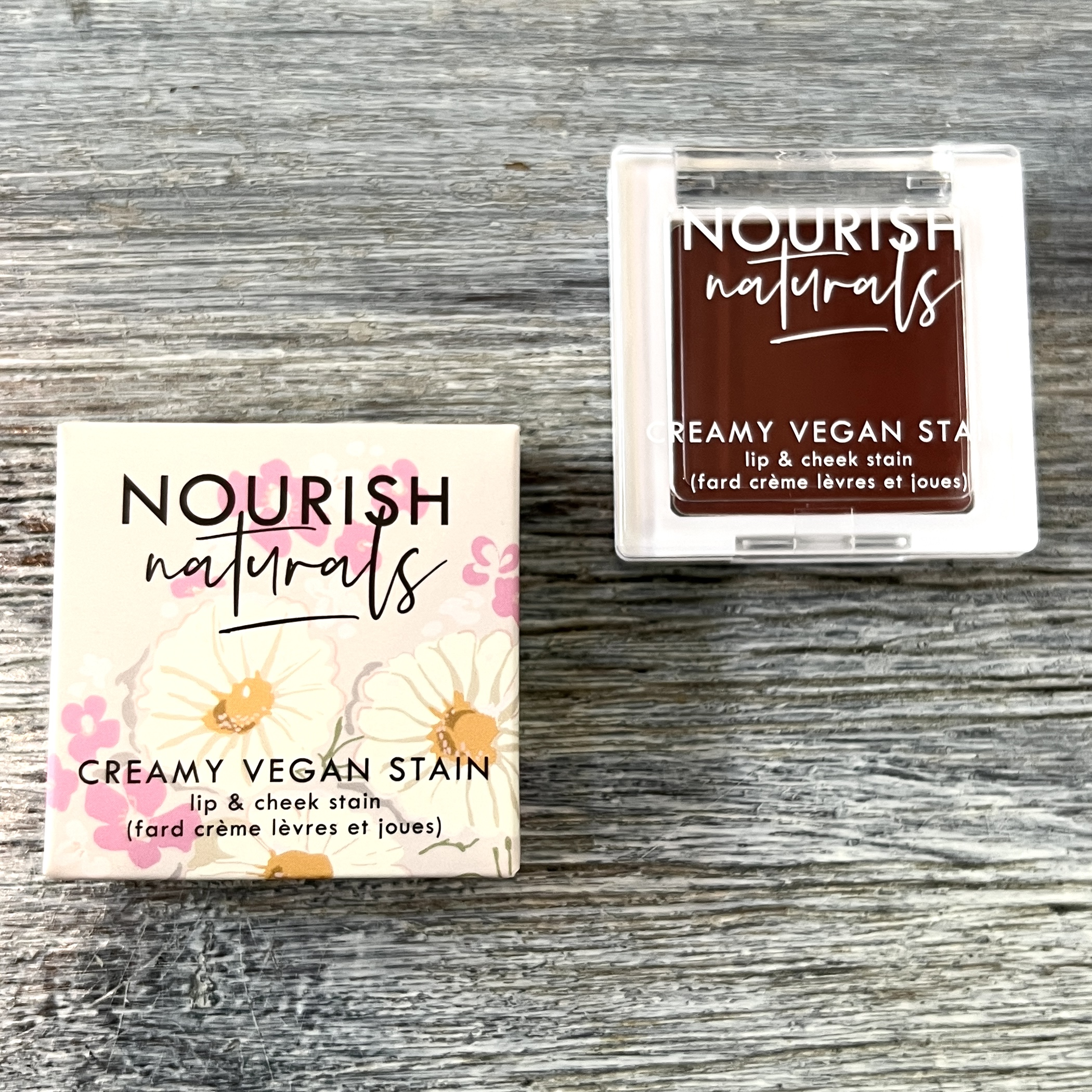 Front of Nourish Naturals Lip and Cheek Stain in Baked Earth for Nourish Beauty Box May 2022