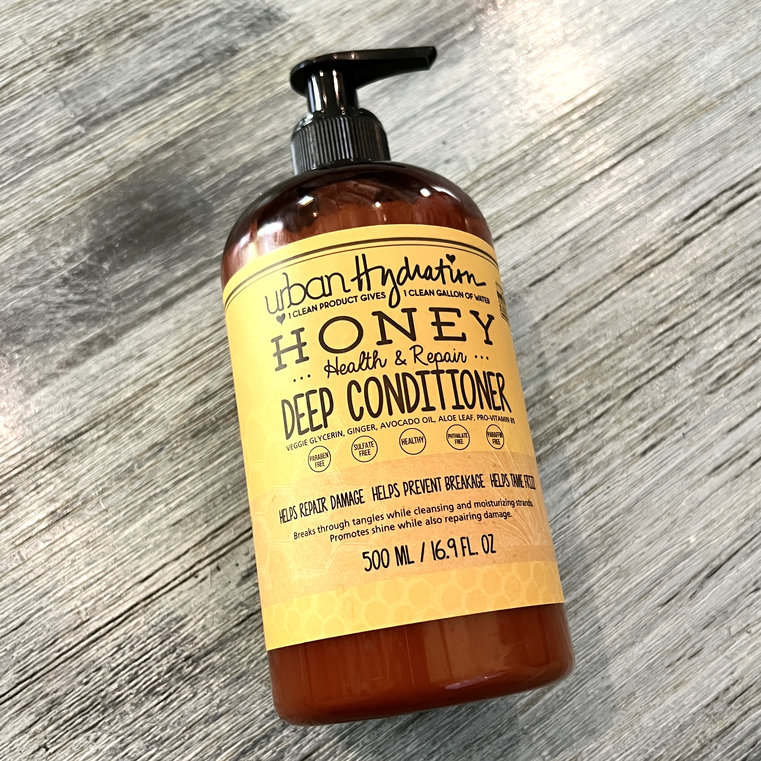 Front of Urban Hydration Honey Health and Repair Deep Conditioner for Cocotique April 2022