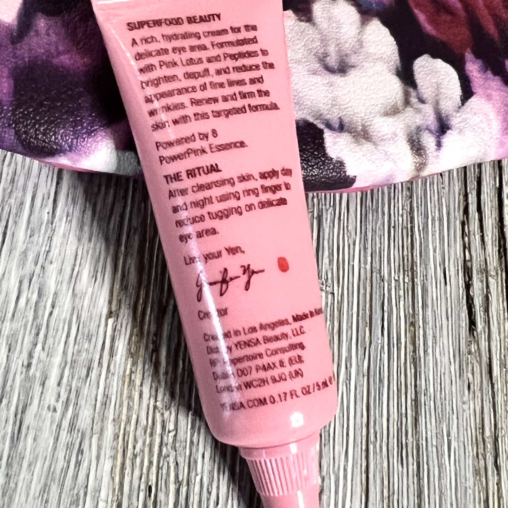 Back of Yensa Beauty for Ipsy Glam Bag May 2022