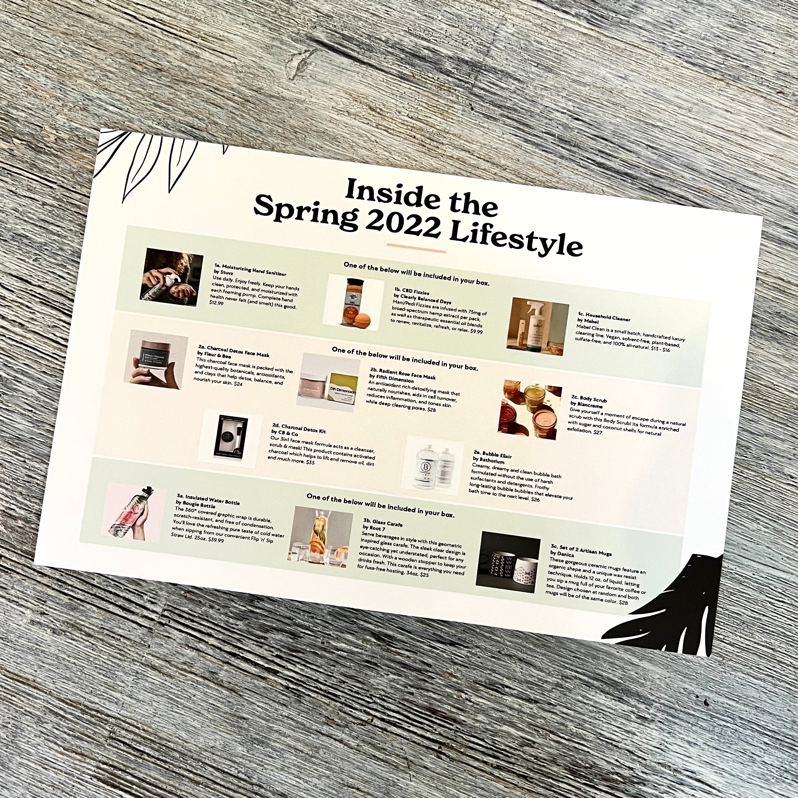 Front of Card for Bombay and Cedar Spring 2022 Quarterly Lifestyle Box