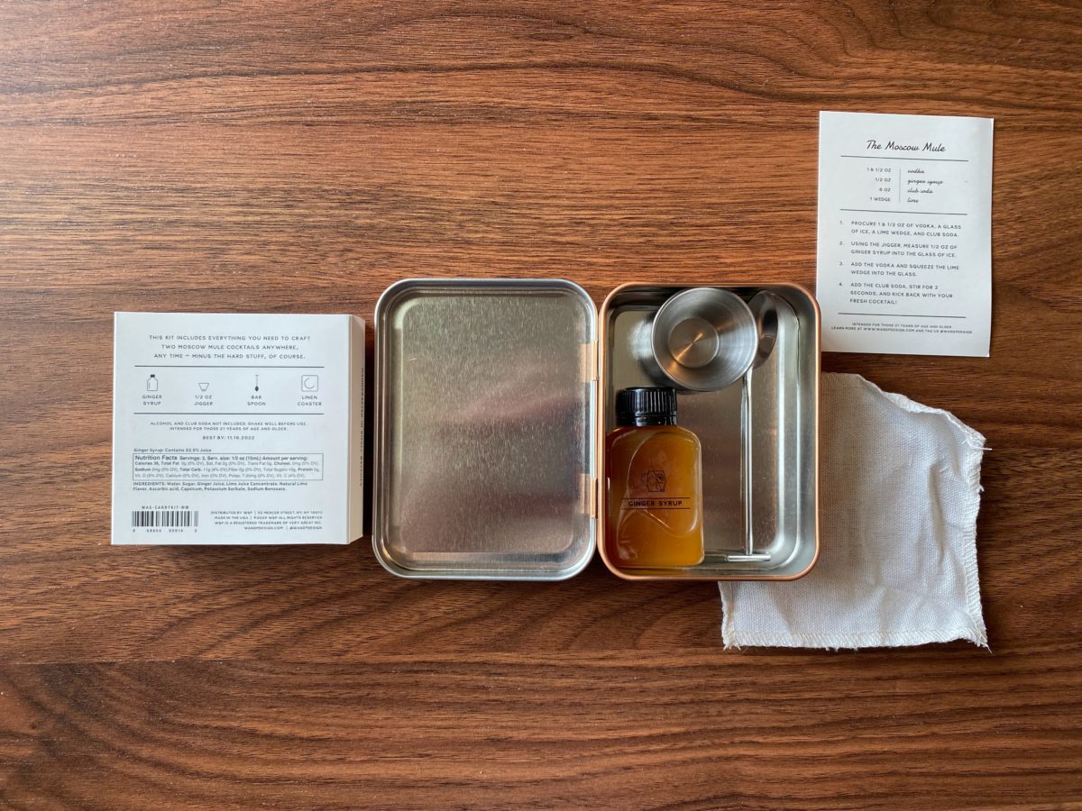 craft cocktail kit opened
