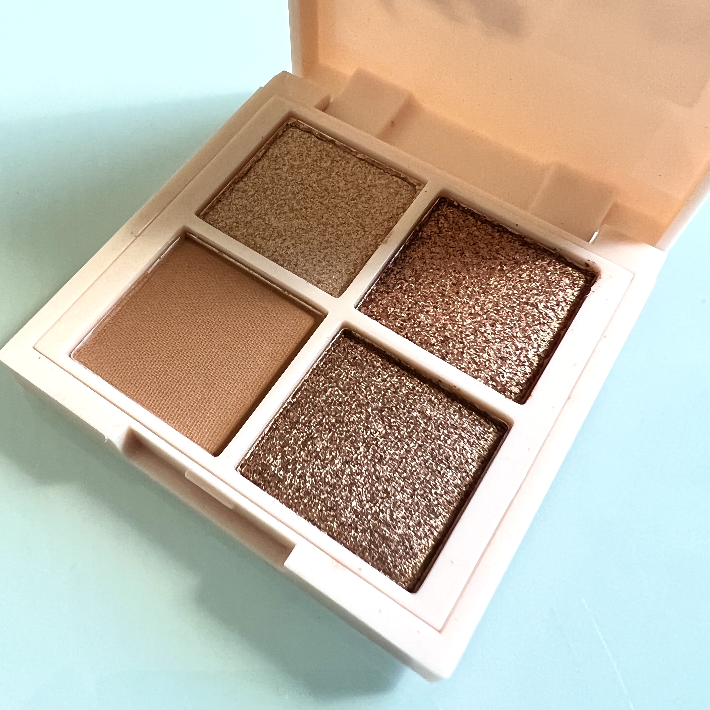 Closeup of Basic Beauty Eyeshadow Quad for Cocotique Makeup Lovers Box Spring 2022