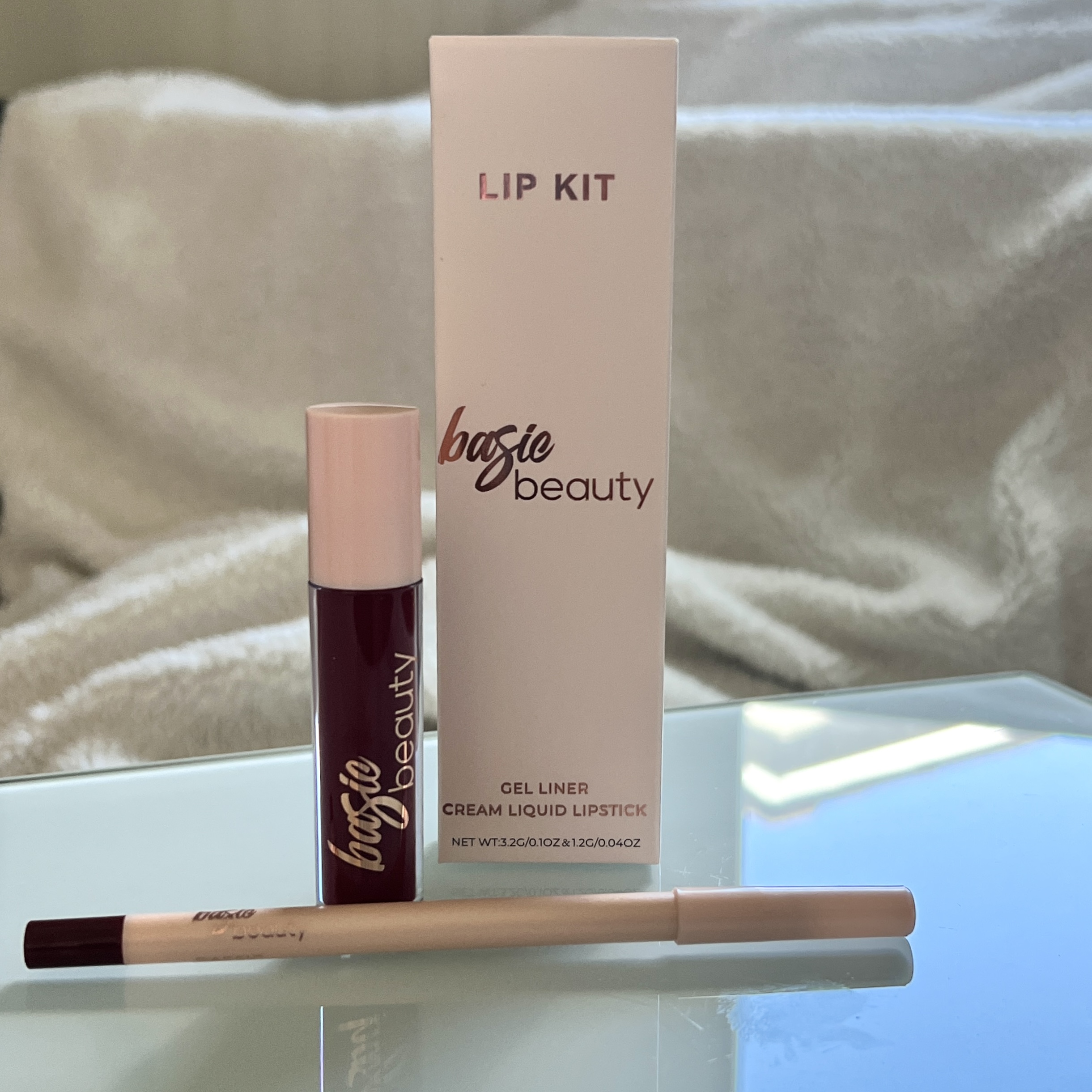 Front of Basic Beauty Lip Kit for Cocotique Makeup Lovers Box Spring 2022