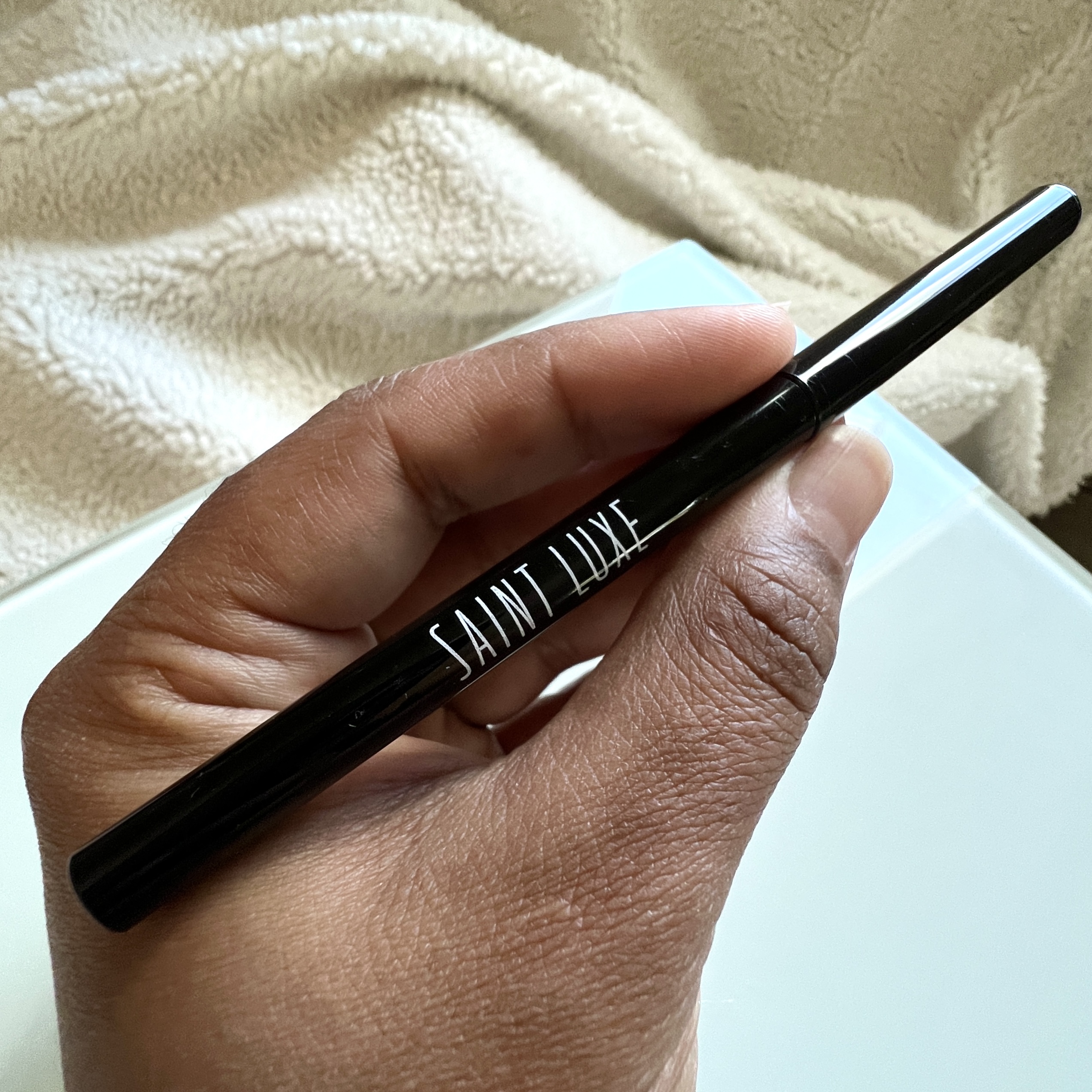 Front of Saint Luxe Eyeliner for Cocotique Makeup Lovers Box Spring 2022