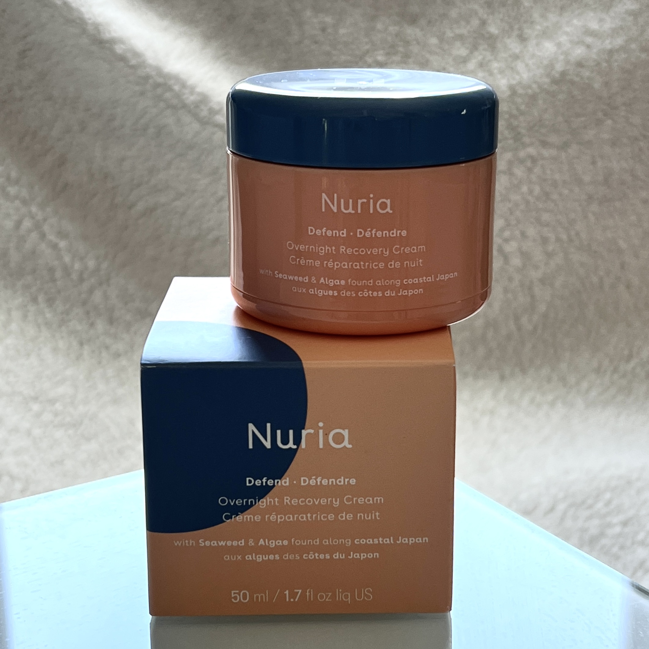 Front of Nuria Overnight Recovery Cream for The Beauty Box by Bombay and Cedar May 2022