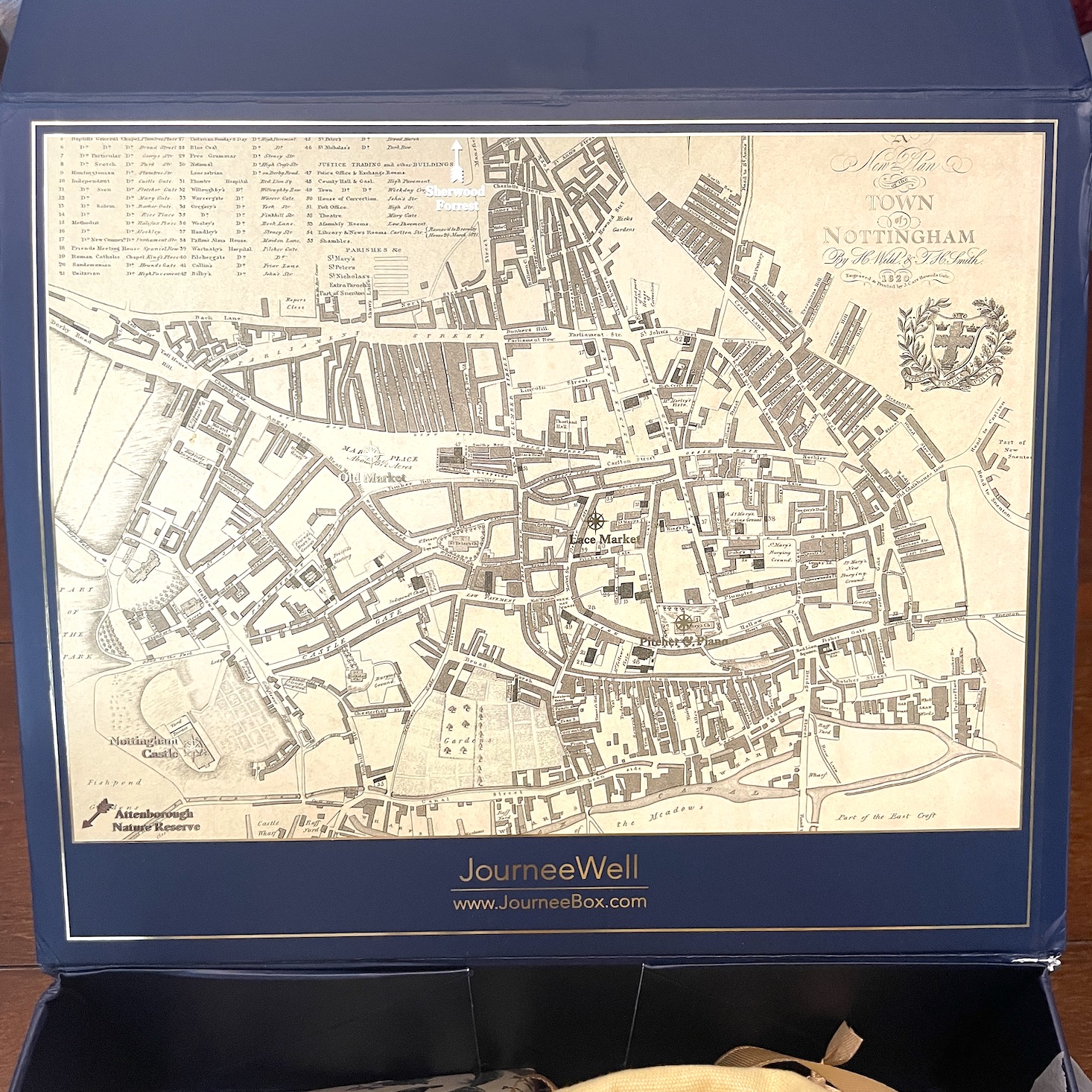 JourneeBox Nottingham map inside box