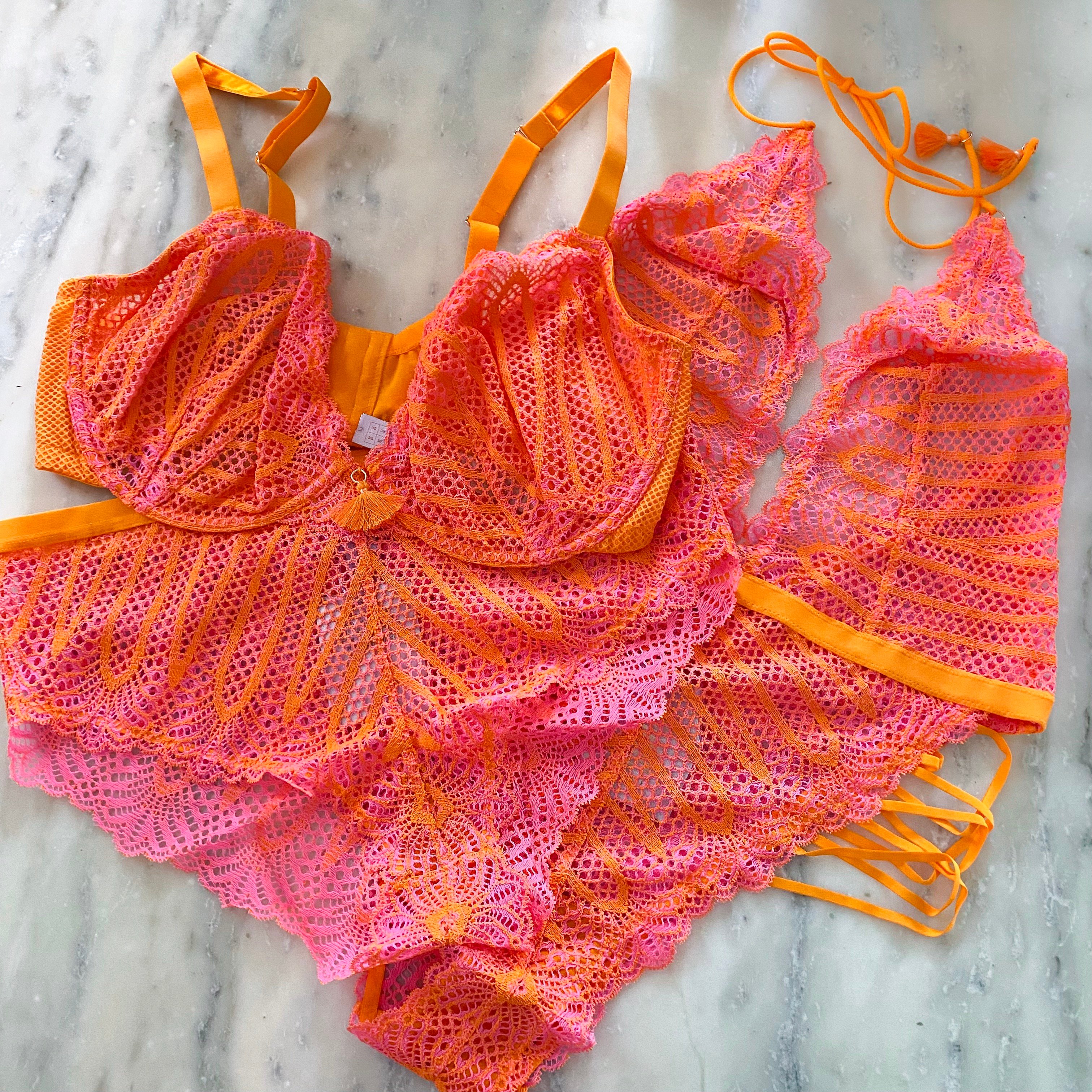 Savage X Cotton Bralette in Orange & Red