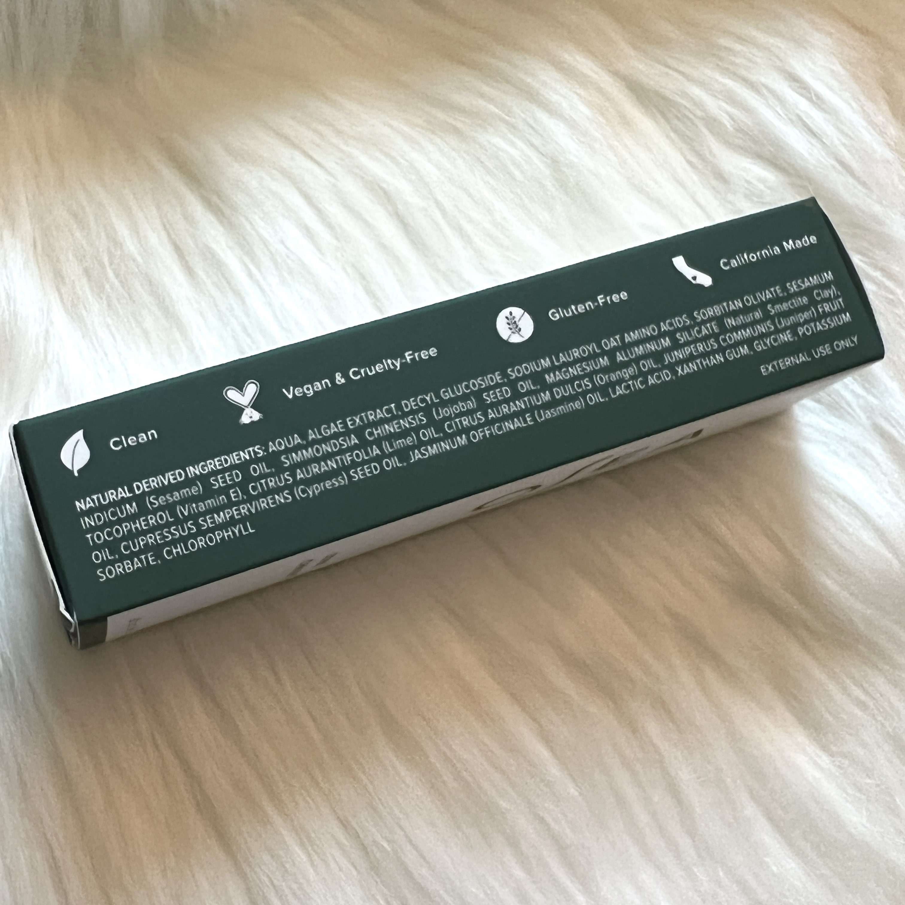 Back of OSEA Cleanser Box for Ipsy Glam Bag July 2022