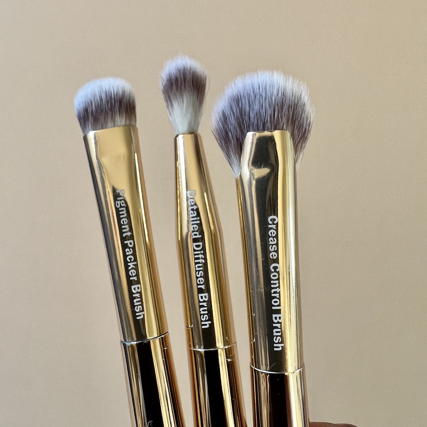 brush trio with gold handles