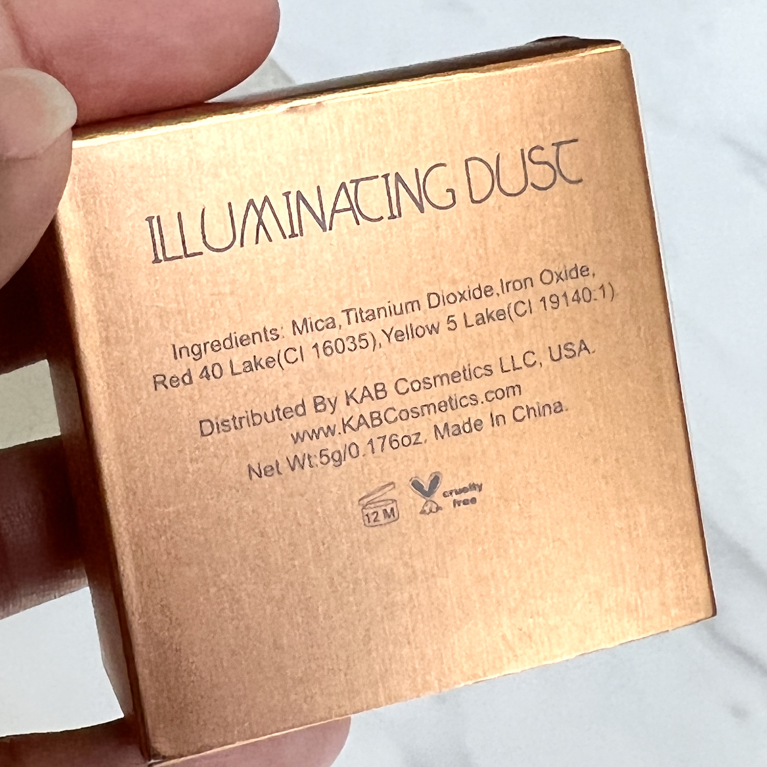 Back of KAB Cosmetics Illuminating Desk for GlossyBox September 2022