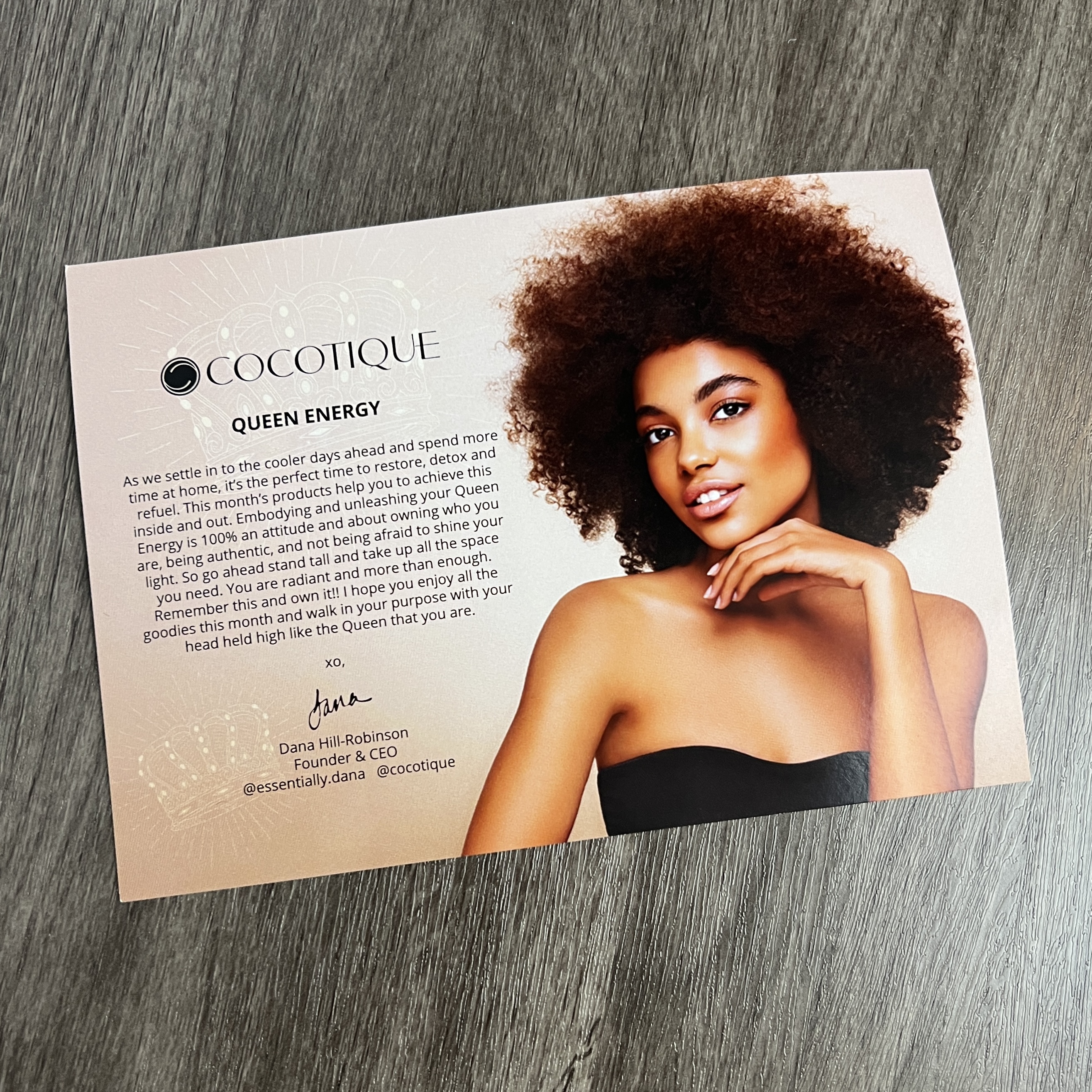 Front of Card for Cocotique September 2022