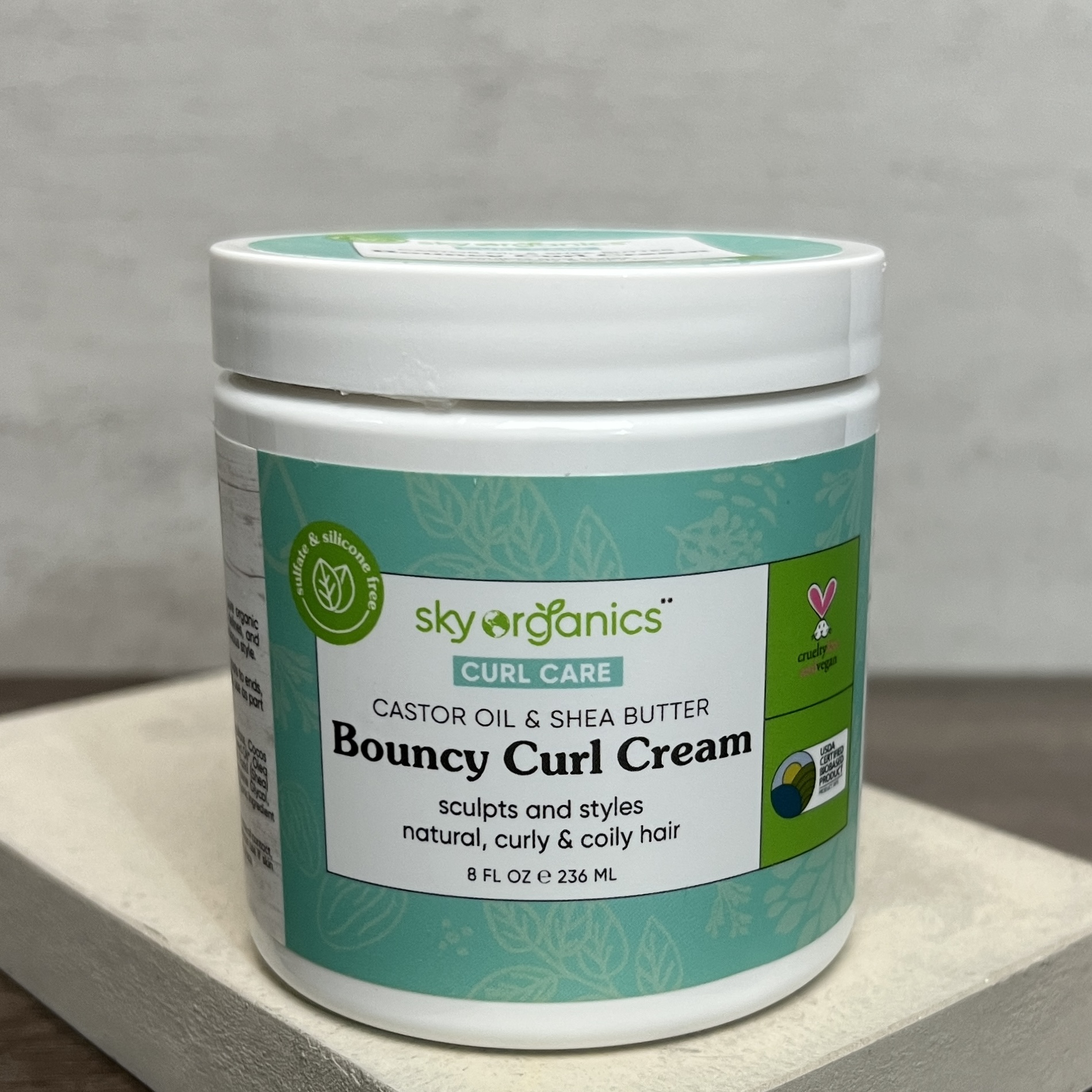Front of Sky Organics Bouncy Curl Cream for Cocotique September 2022