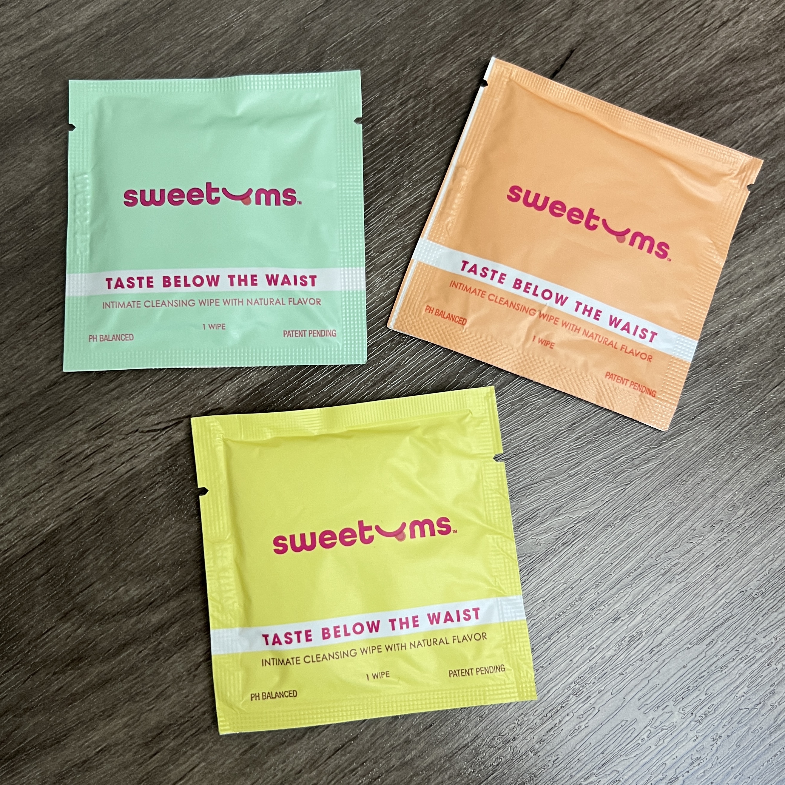 Front of Sweetums Cleansing Wipes for Cocotique September 2022