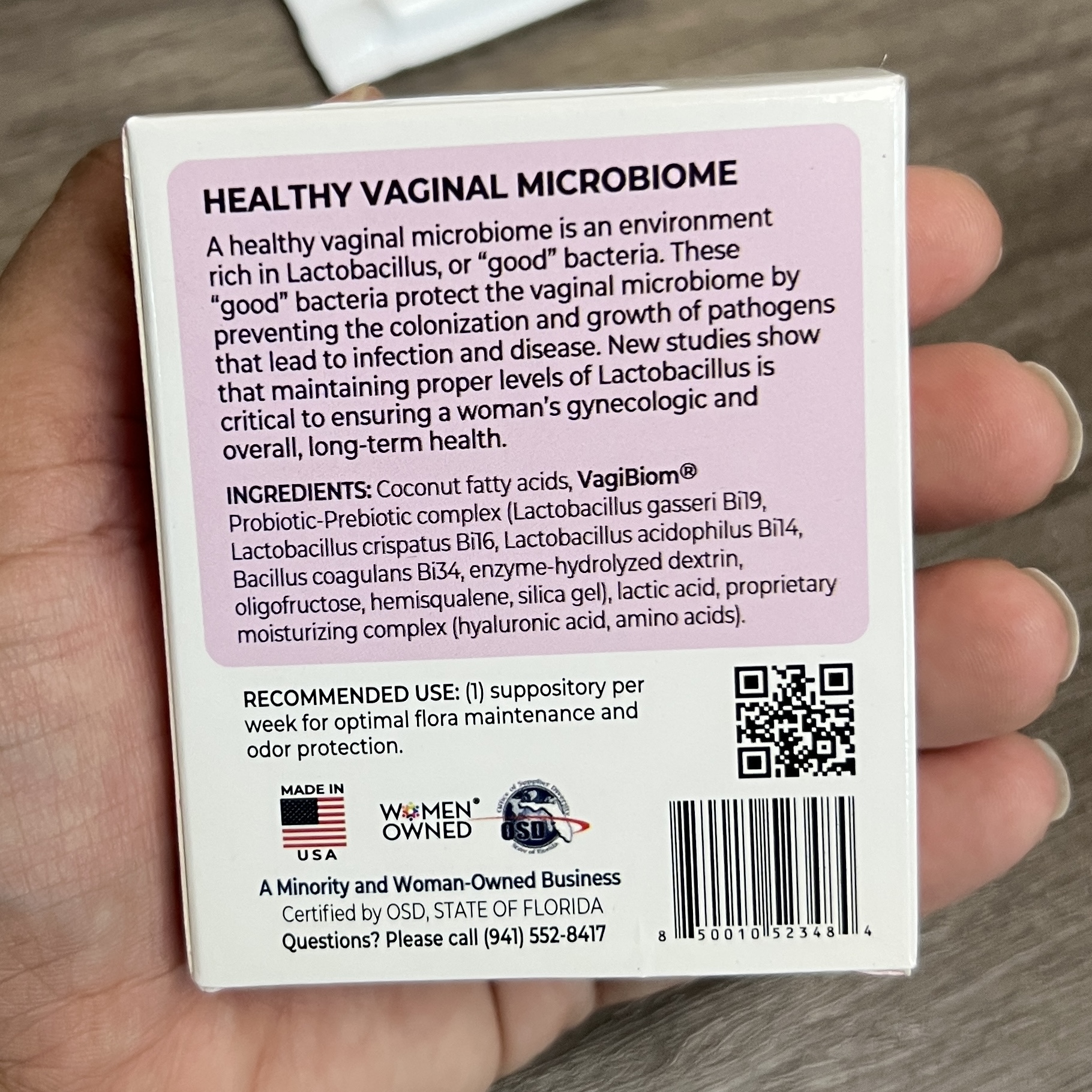 Back of VagiBiom for Cocotique September 2022