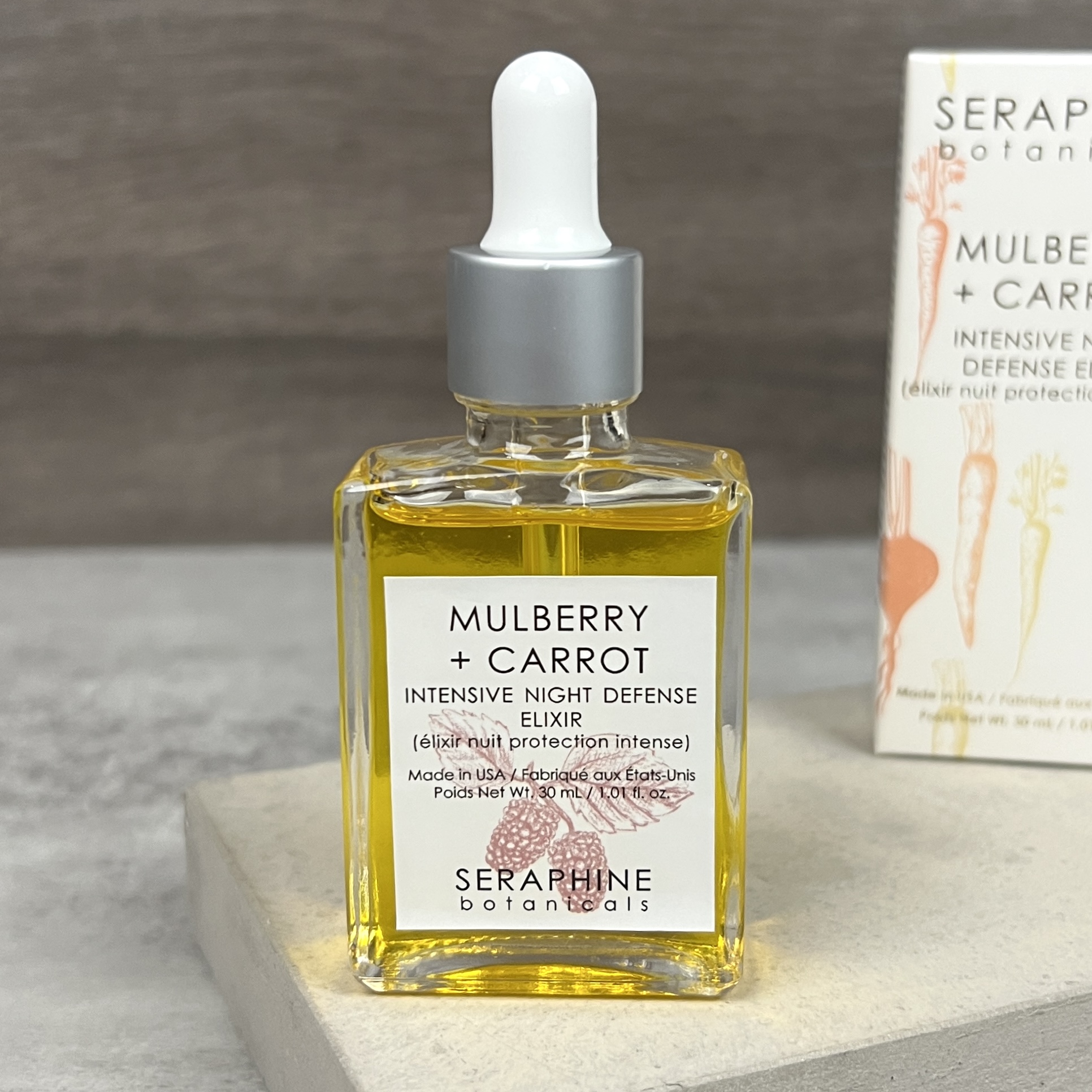 Front of Seraphine Botanicals Elixir for Nourish Beauty Box November 2022