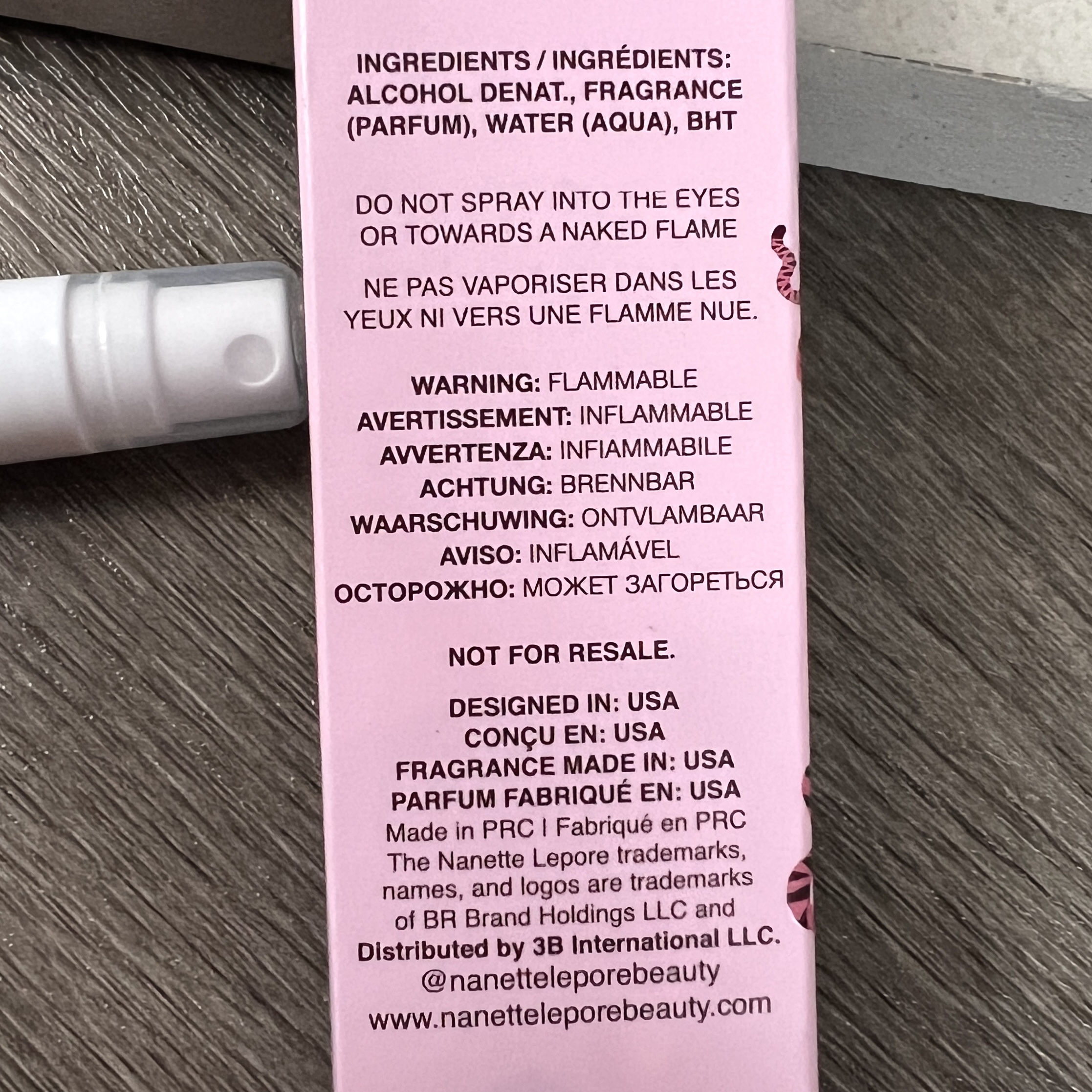 Back of Nanette Lepore Fiercely Perfume for Ipsy Glam Bag November 2022