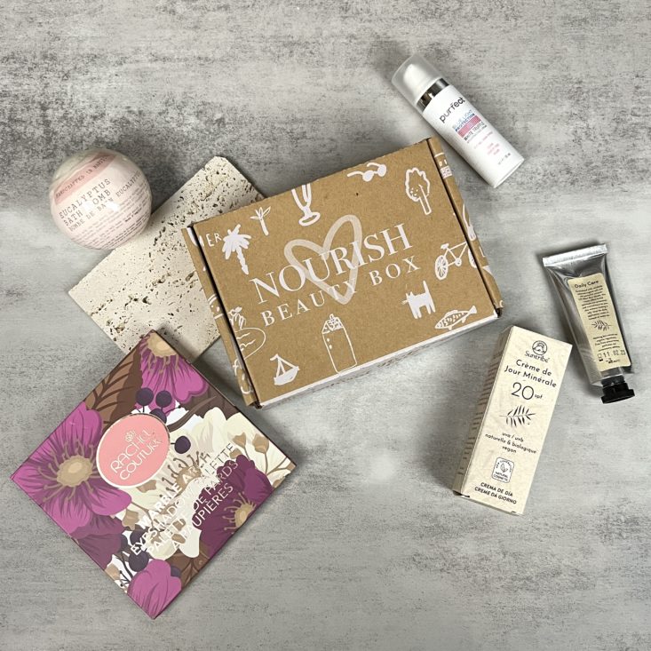 Full Contents for Nourish Beauty Box December 2022